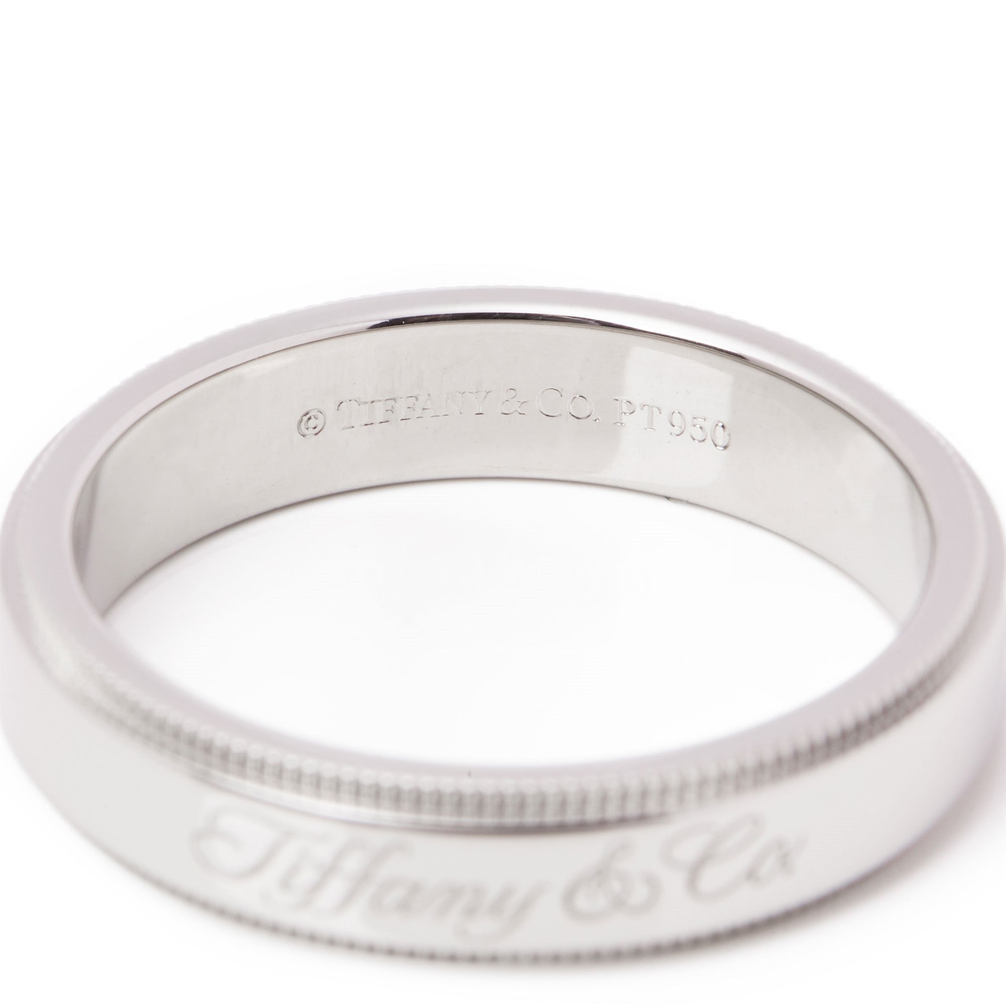 Tiffany & Co. Tiffany Notes Milgrain Platinum Band Ring