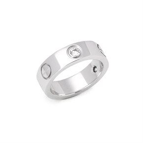 Cartier Love White Gold 3 Diamond Band Ring