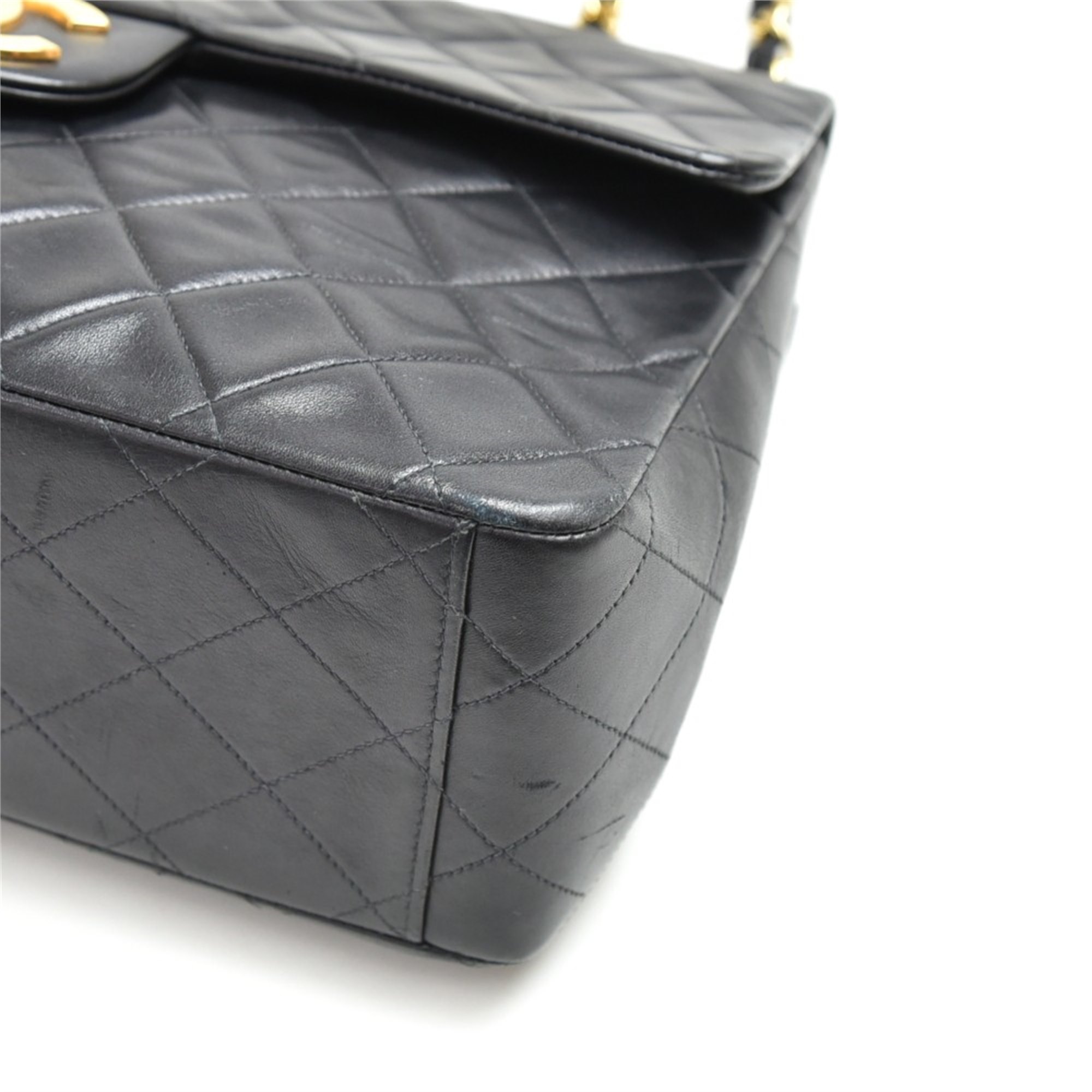 Chanel Black Quilted Lambskin Vintage Maxi Jumbo XL Flap Bag