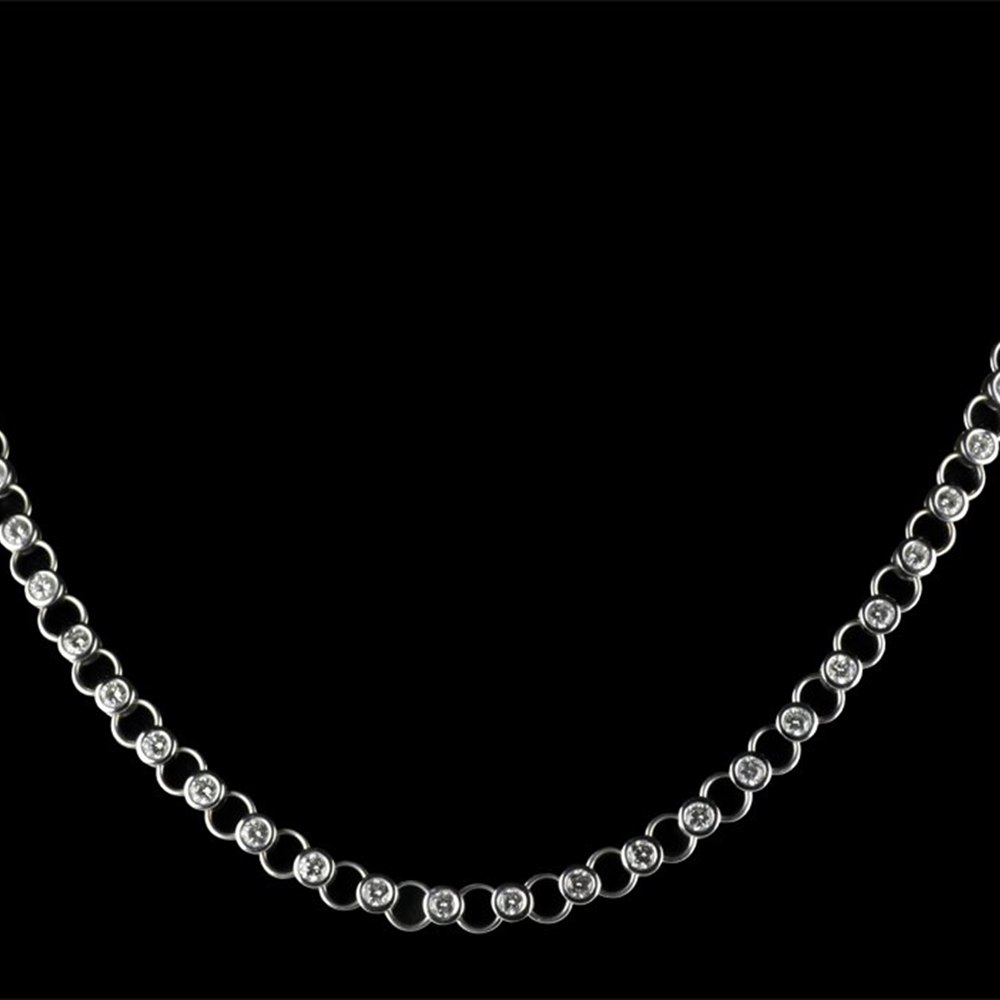 Theo Fennell 18ct White Gold & Diamond Set Slinky Necklace