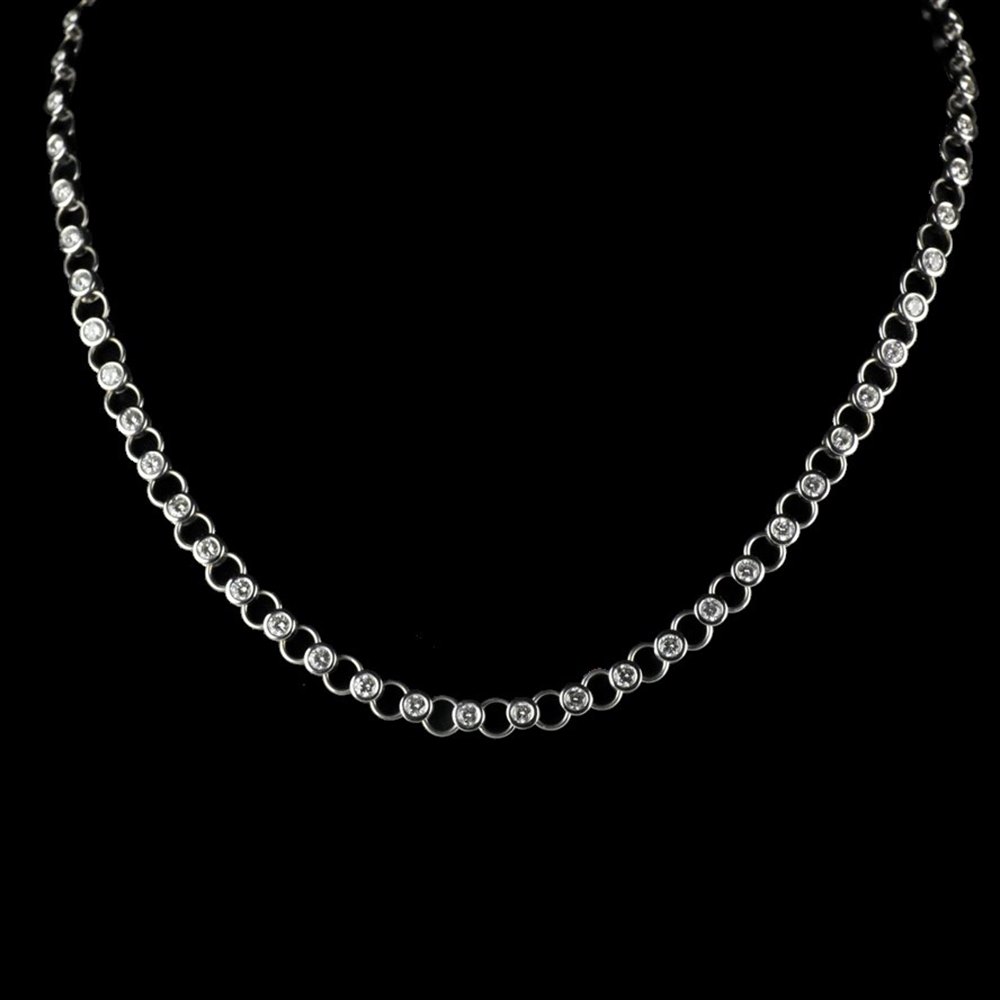 Theo Fennell 18ct White Gold & Diamond Set Slinky Necklace