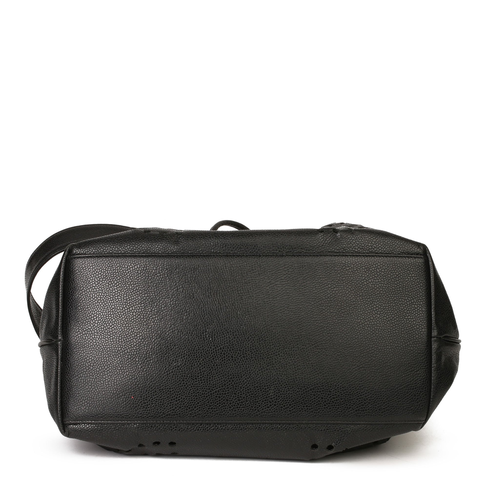 Chanel Black CC Perforated Caviar Leather Vintage Timeless Bucket Bag