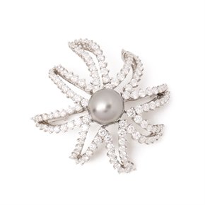 Tiffany & Co. Pearl & diamond fireworks brooch
