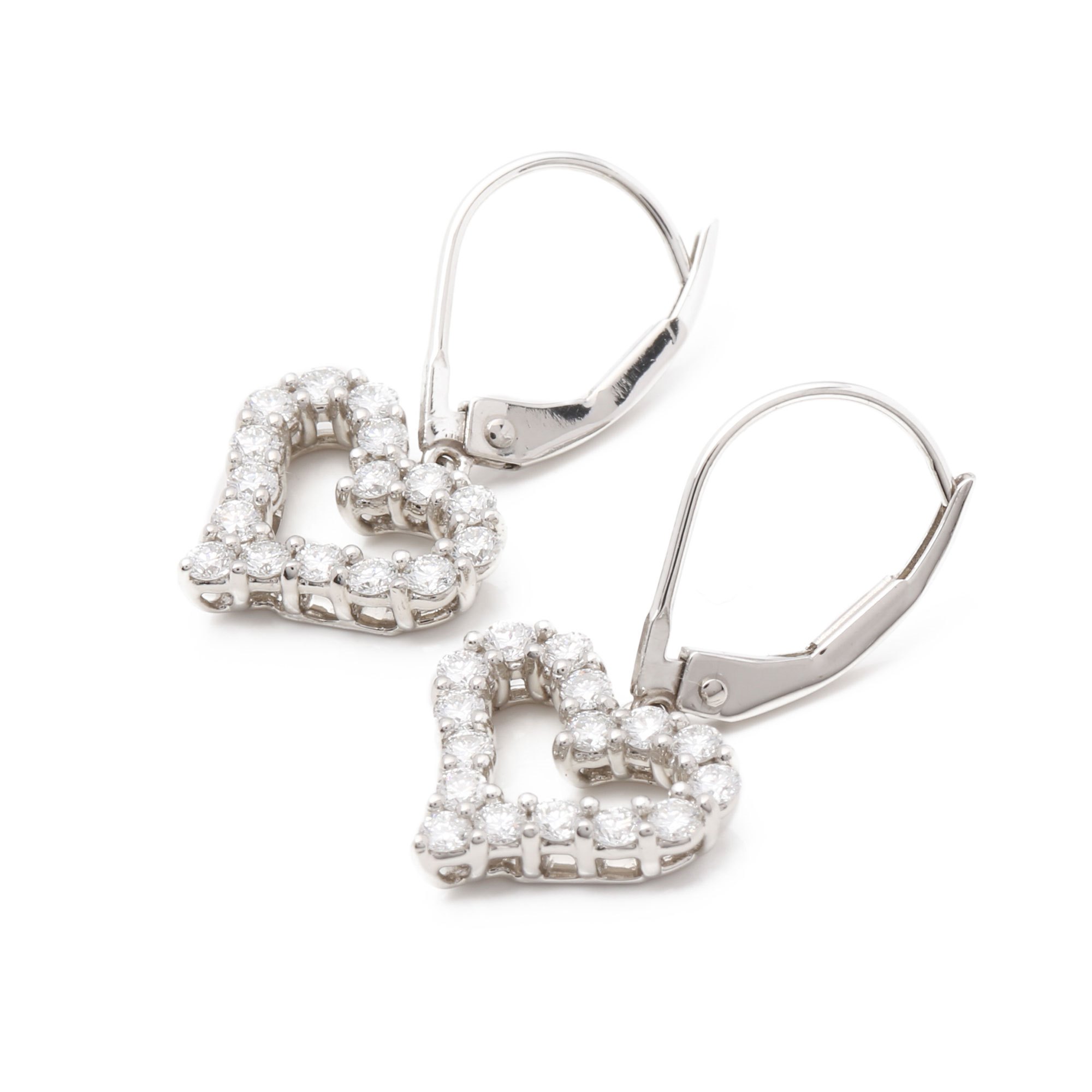 Tiffany & Co. Hearts Diamond Platinum Earrings