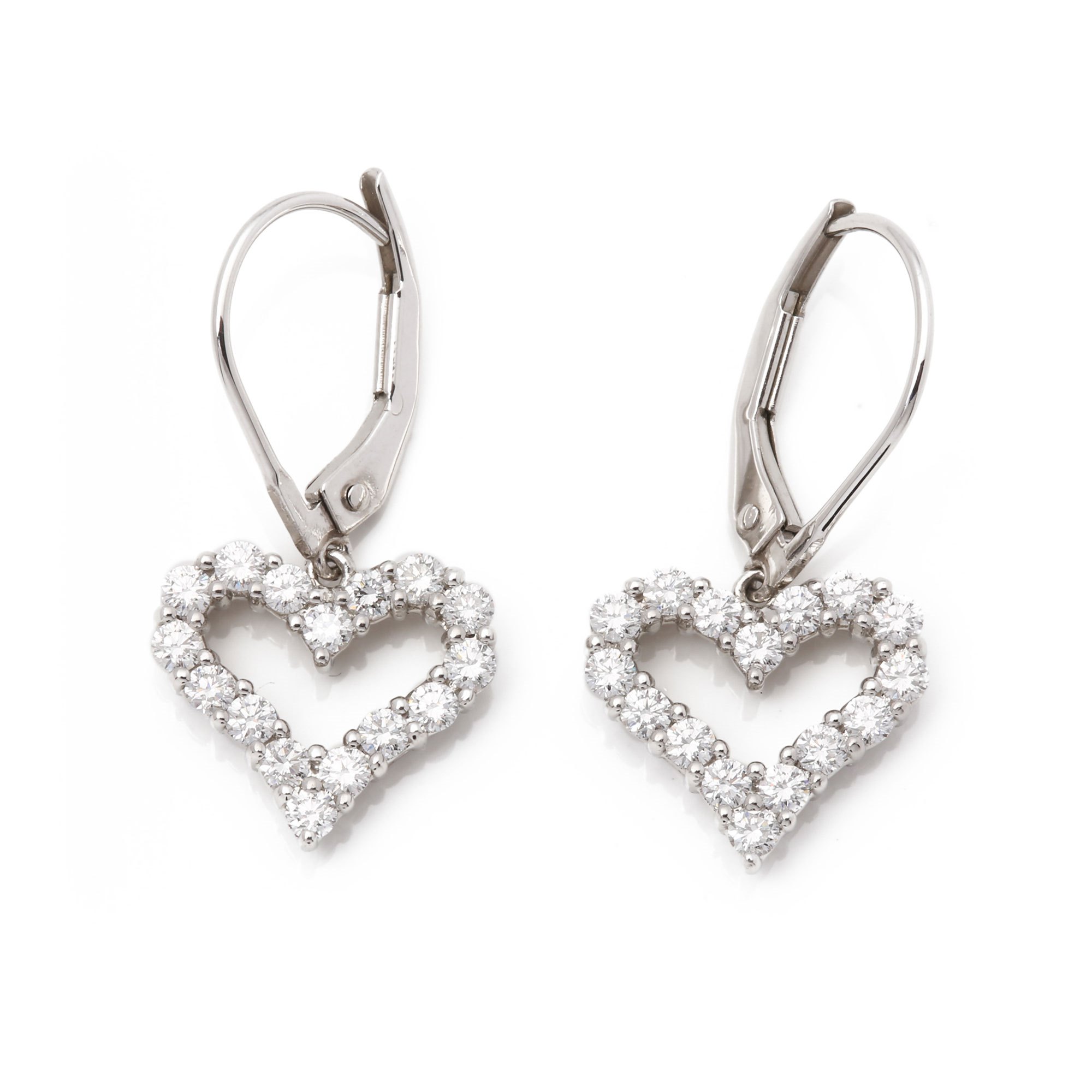 Tiffany & Co. Hearts Diamond Platinum Earrings