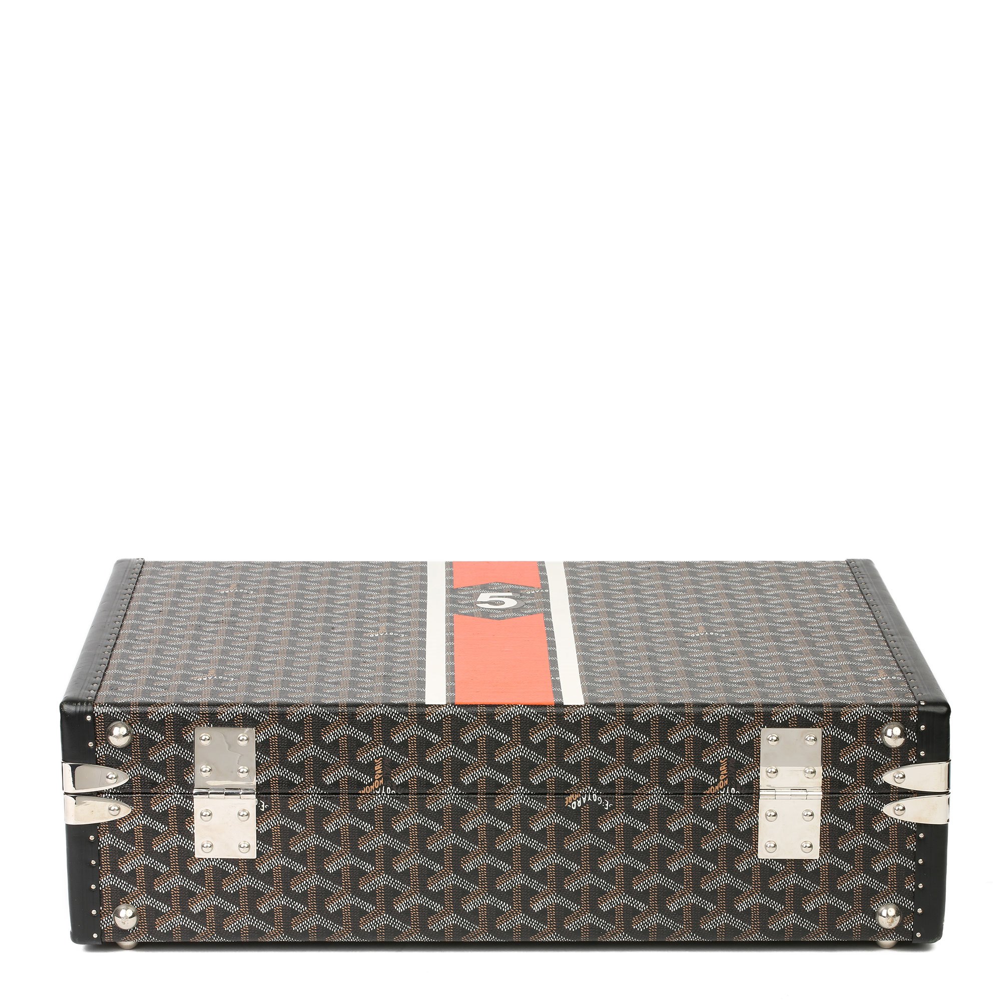 Goyard Black Chevron Coated Canvas Special Order Mallette Manoir Briefcase