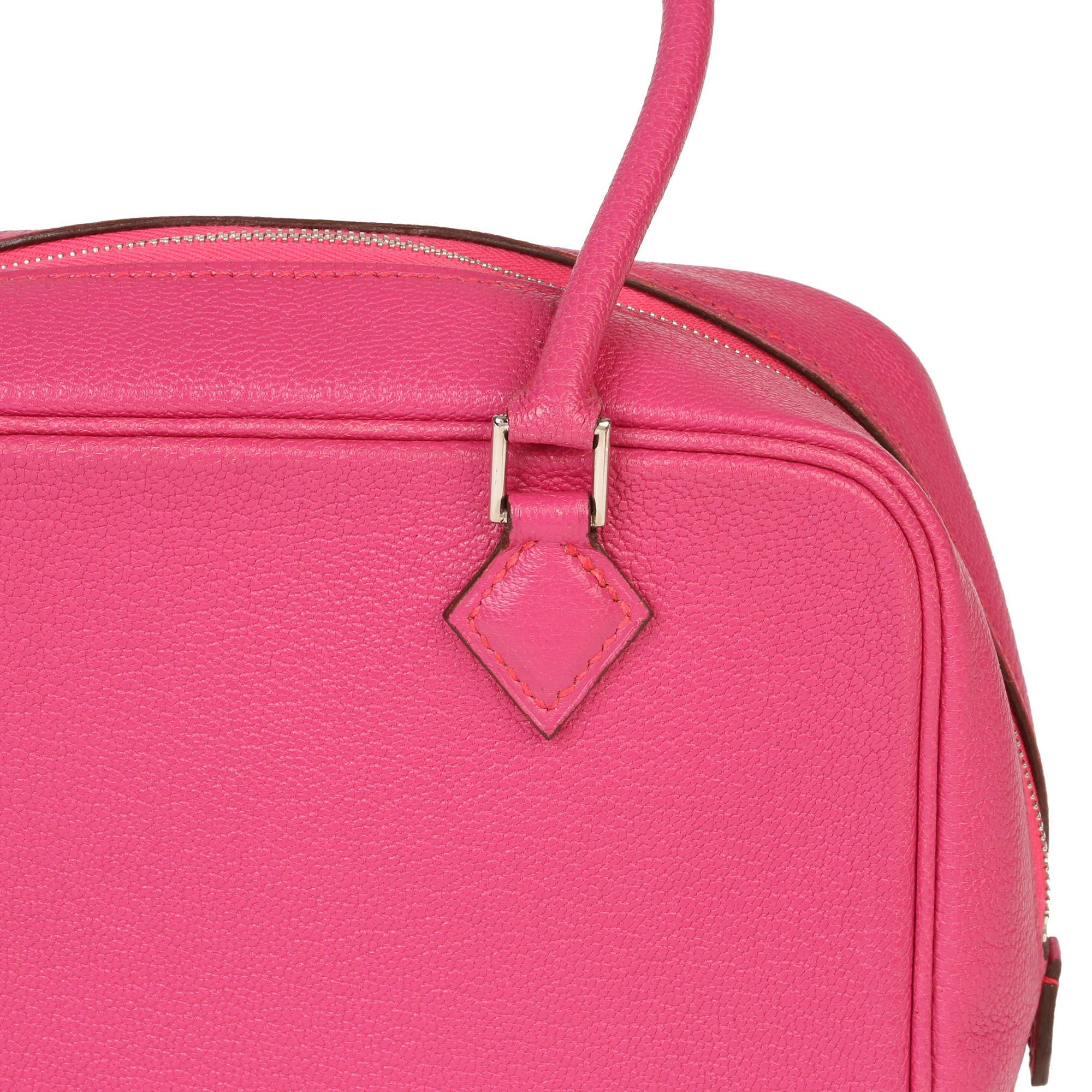Hermès Rose Shocking Chevre Mysore Leather Plume 20cm