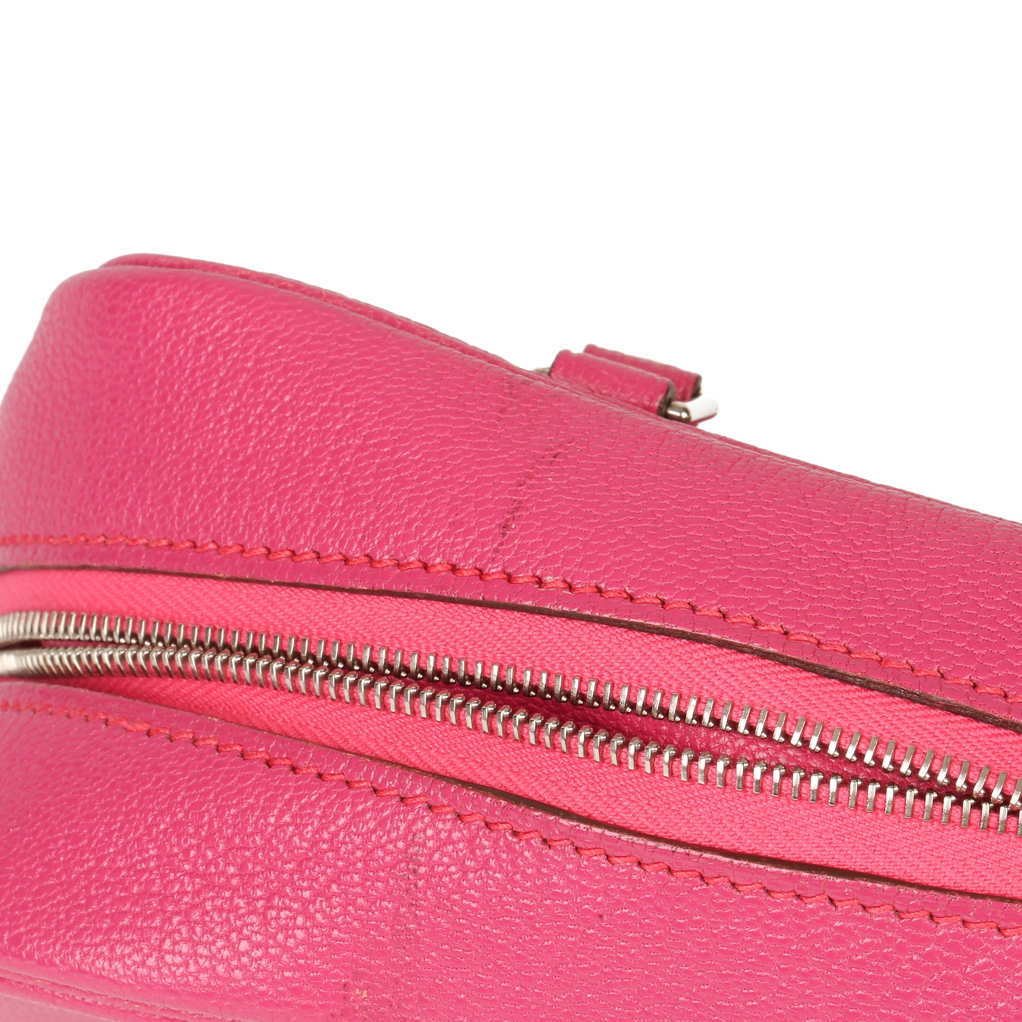 Hermès Rose Shocking Chevre Mysore Leather Plume 20cm