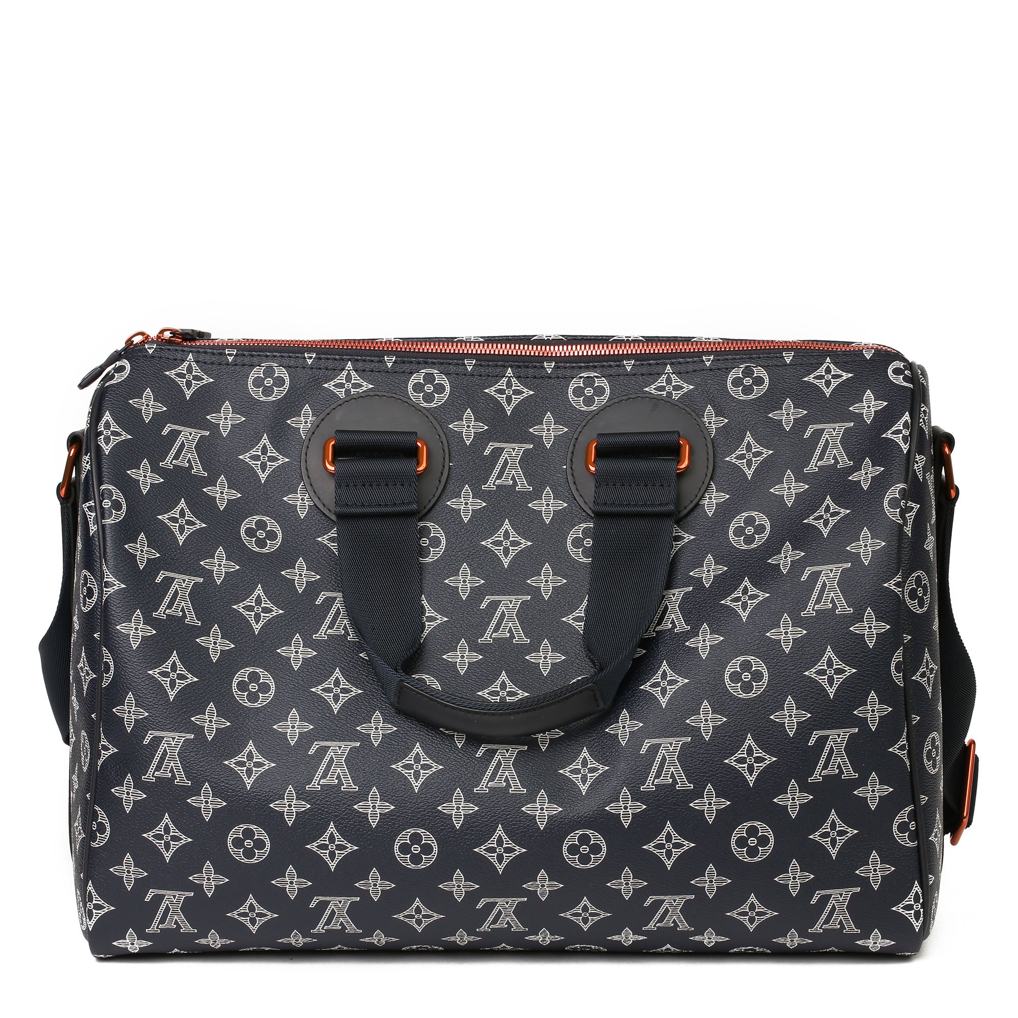 Navy Pacific Eclipse Monogram Coated Canvas & Calfskin Leather Upside Down  Speedy 40 Bandoulière