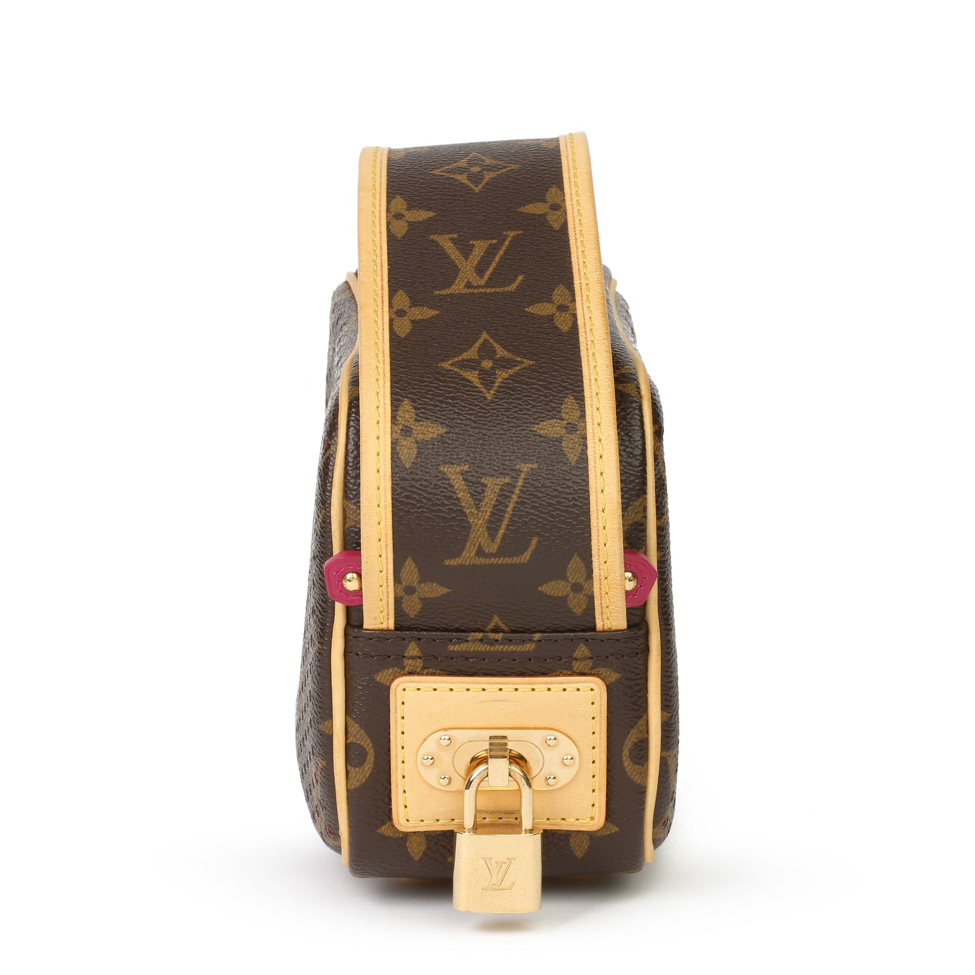Louis Vuitton Brown Perforated Monogram Coated Canvas, Fuschia Mini Trocadero