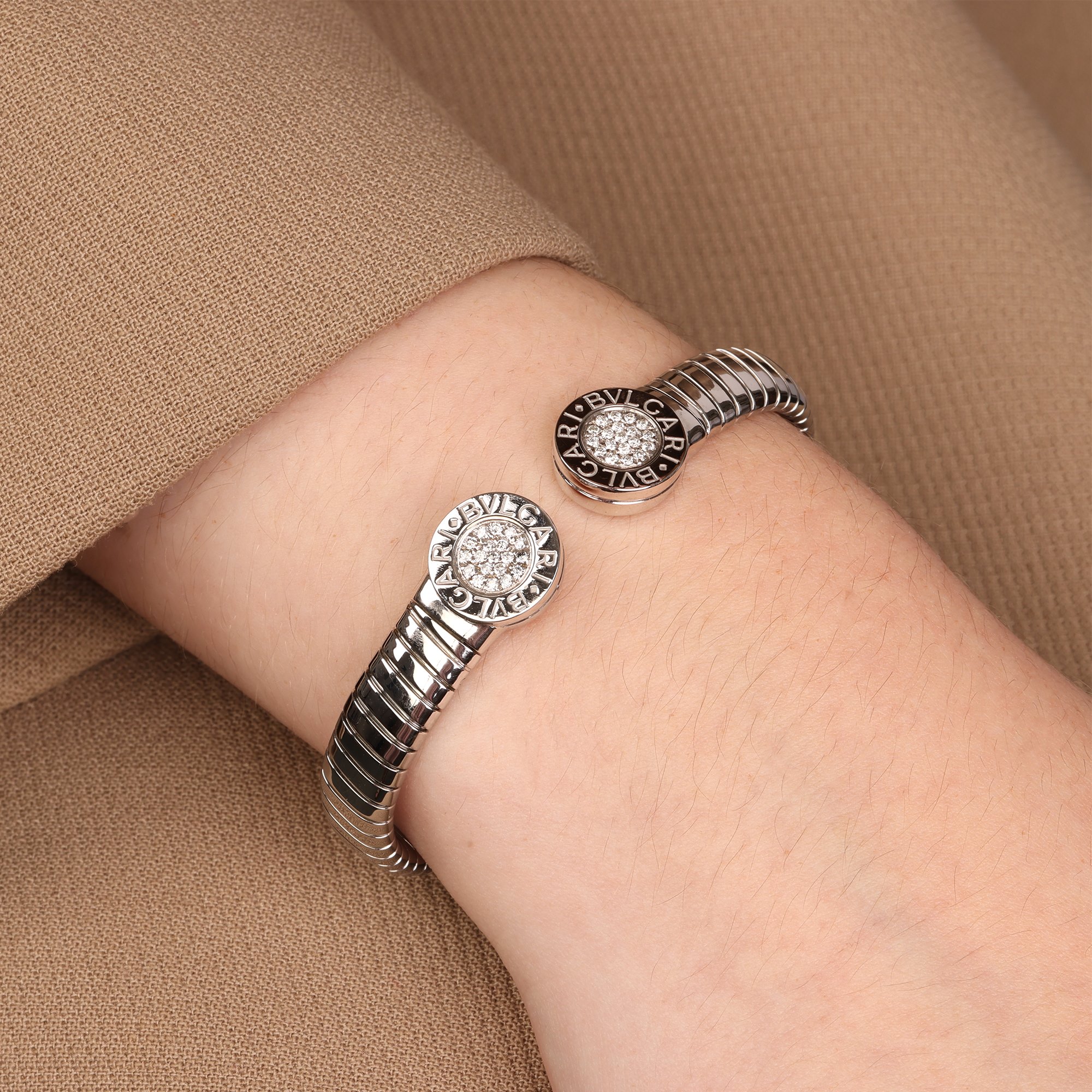 Bulgari Tubogas Diamond bangle