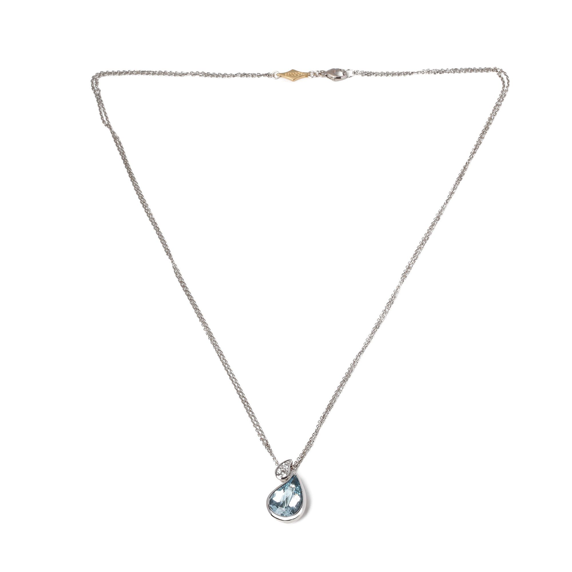 Boodles Aquamarine & Diamond Drop Pendant