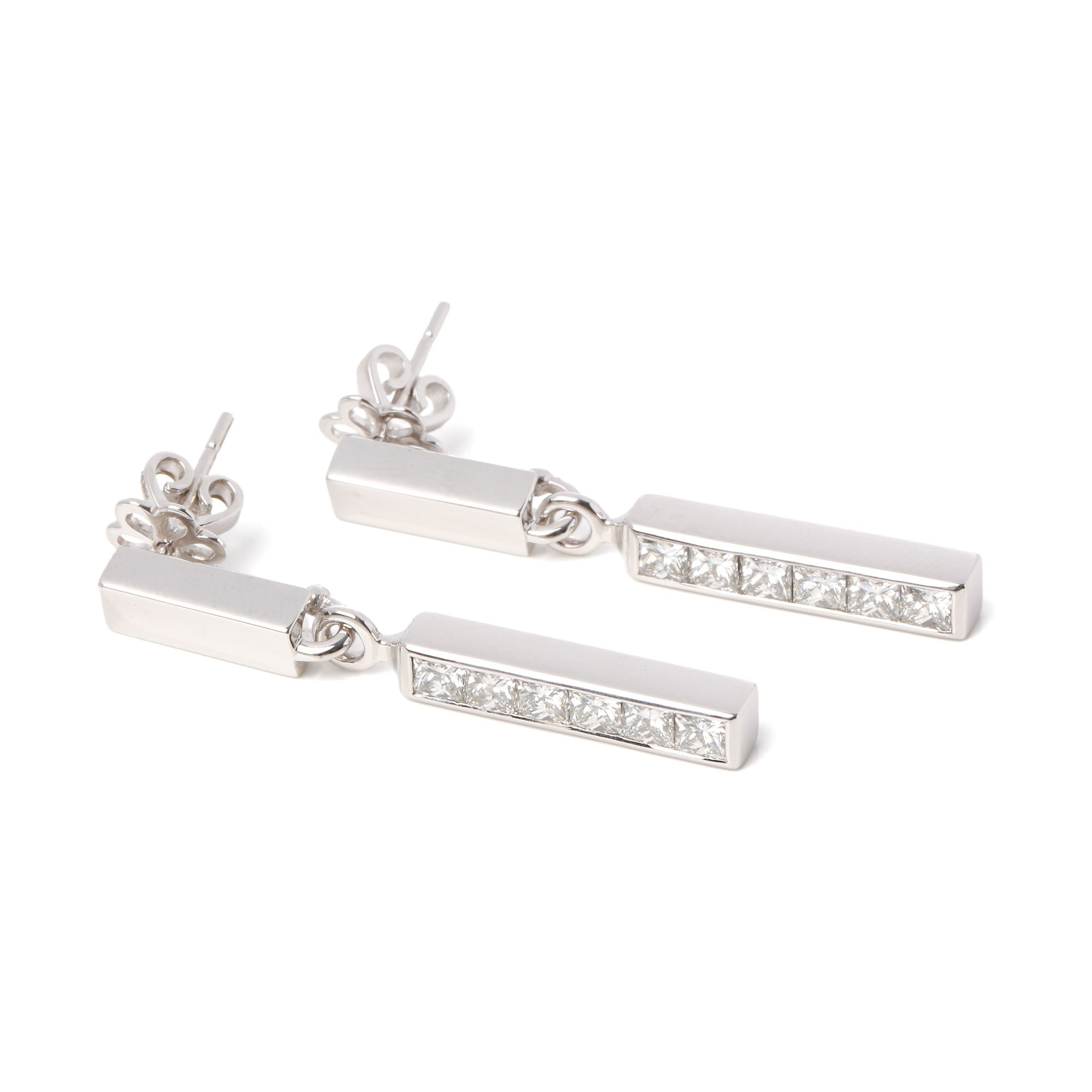 Theo Fennell Strip Princess Cut Diamond Interchangeable Earring Set