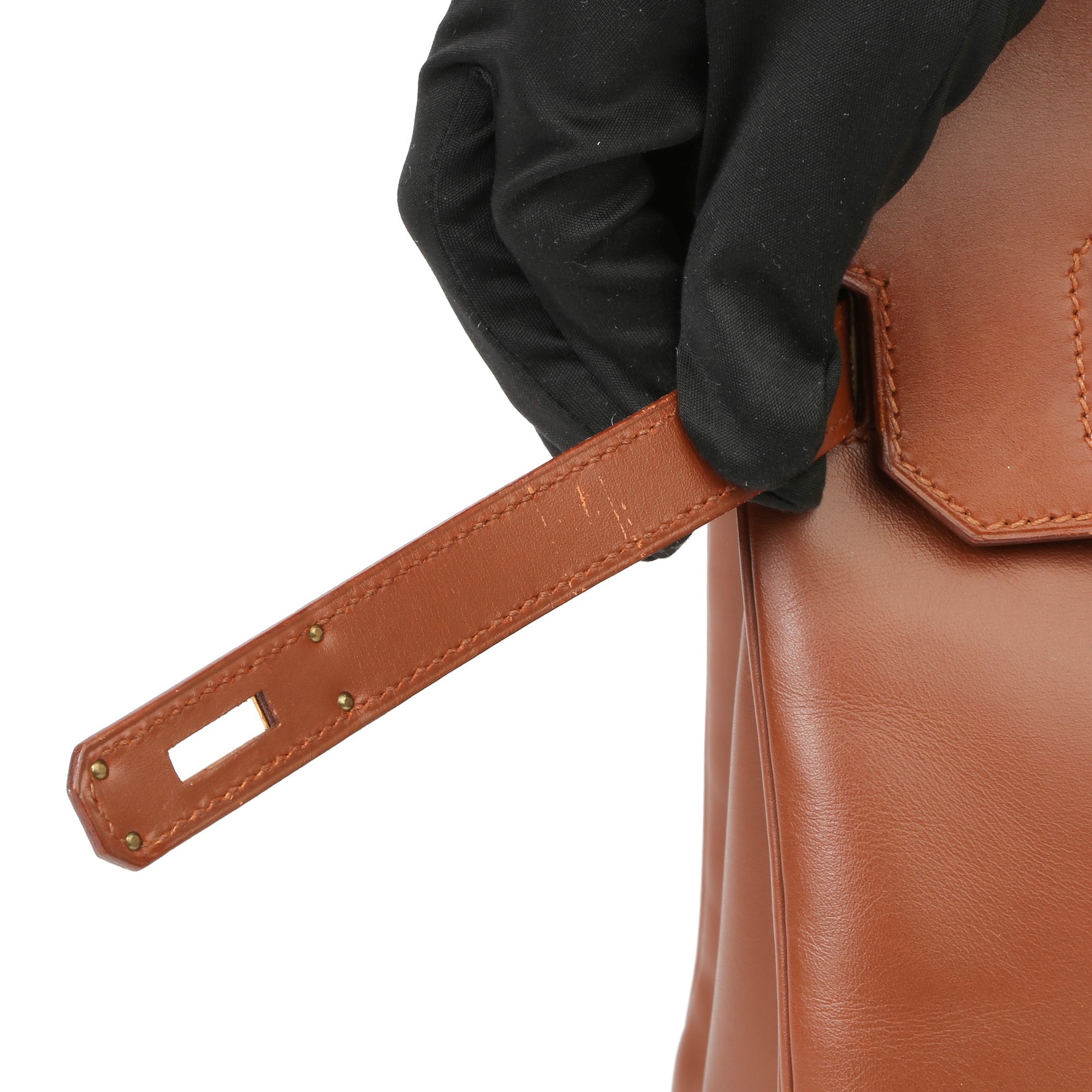 Hermès Fauve Box Calf Leather & Parchemin Verso Birkin 30cm Retourne