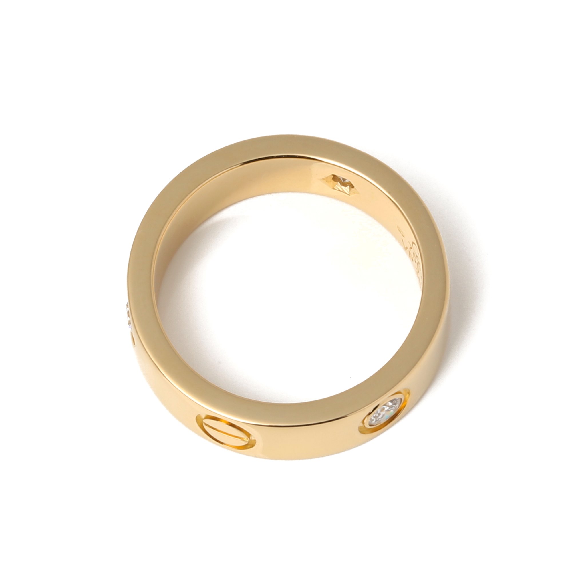 Cartier Yellow Gold 3 Diamond Love Ring