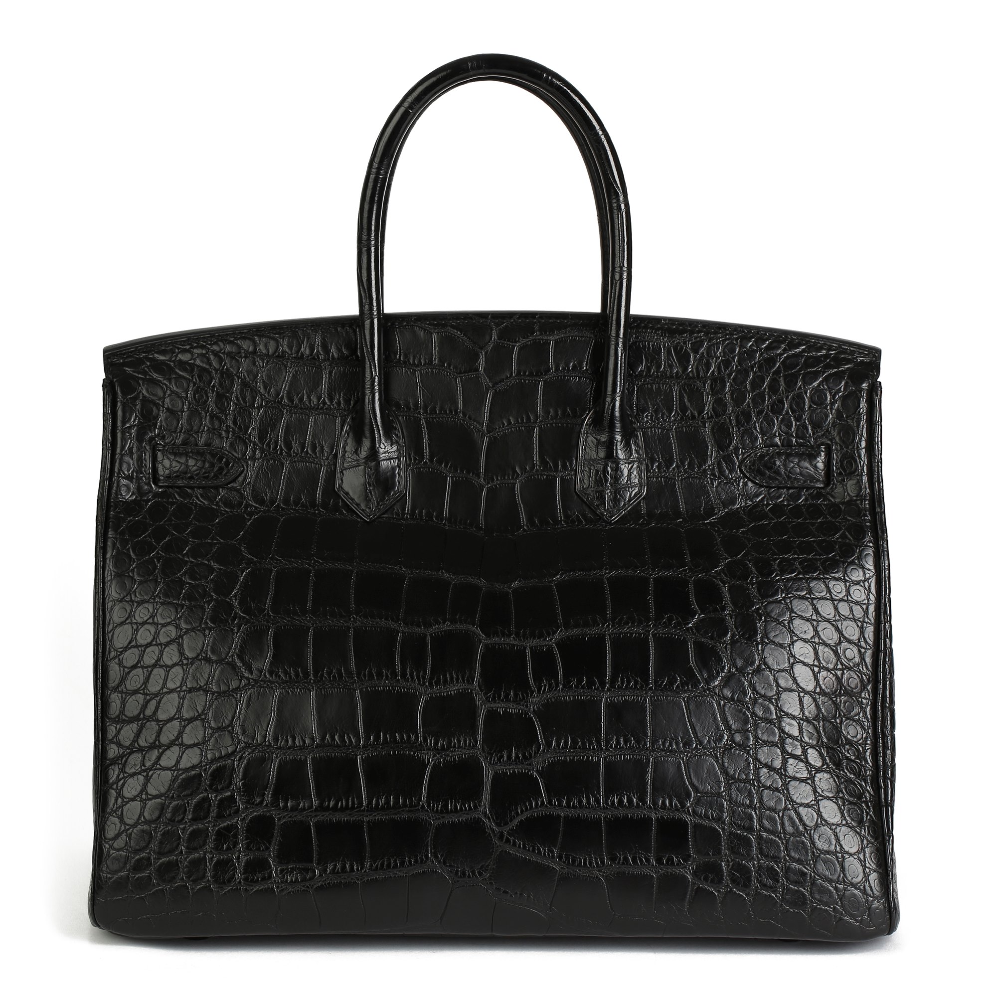 Hermès Black Matte Alligator Leather SO Black Birkin 35cm Retourne