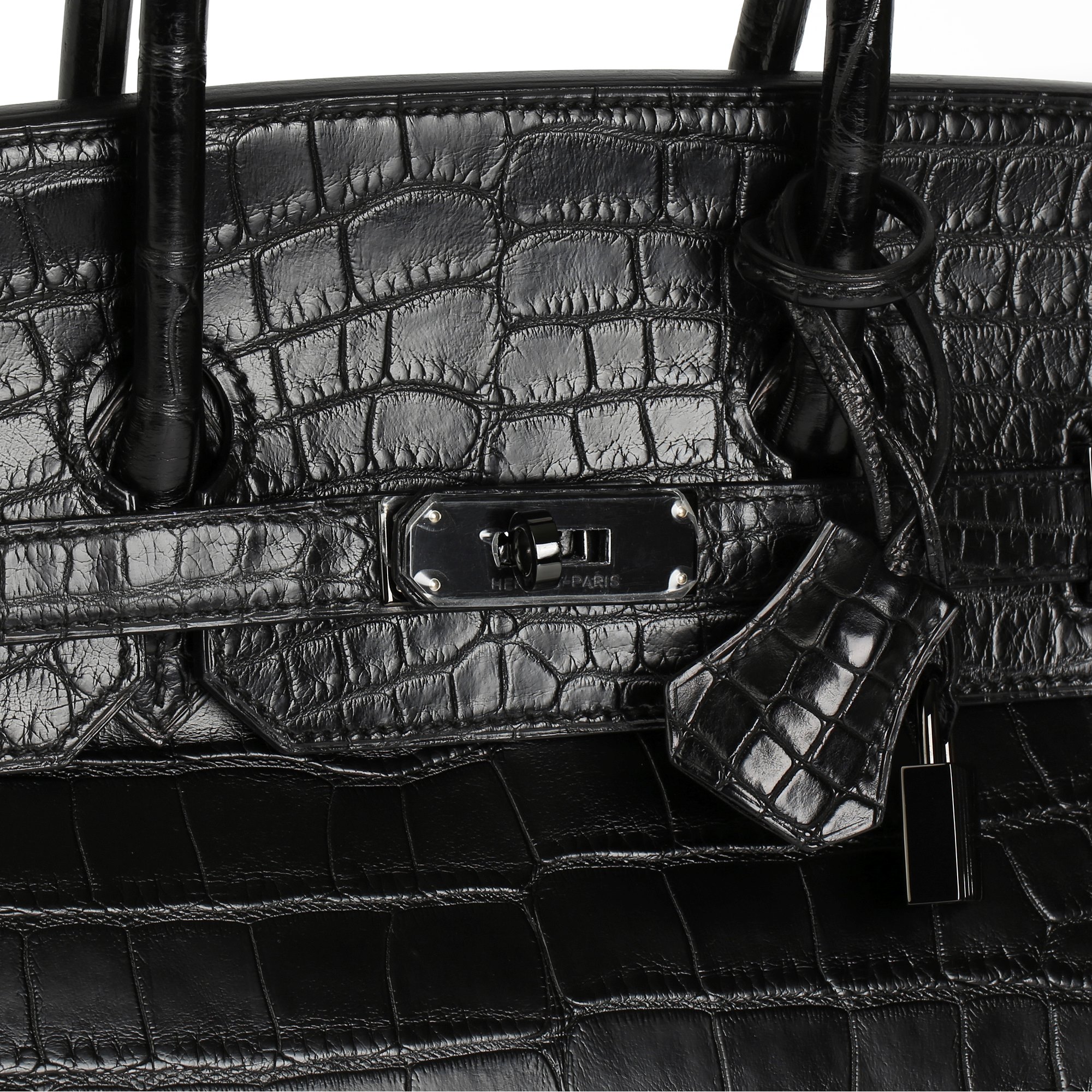 Hermès Black Matte Alligator Leather SO Black Birkin 35cm Retourne