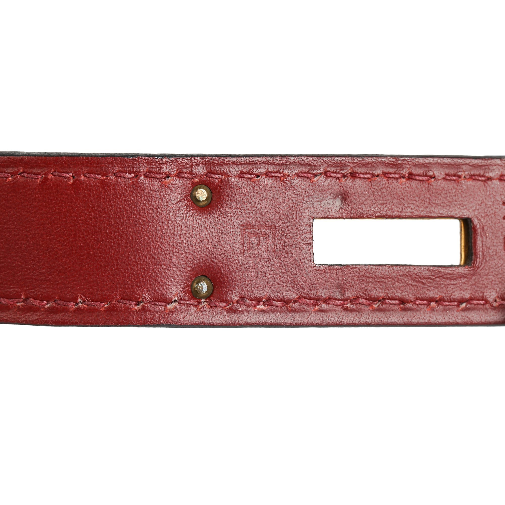 Hermès Rouge H Box Calf Leather Vibrato Kelly 28cm Retourne