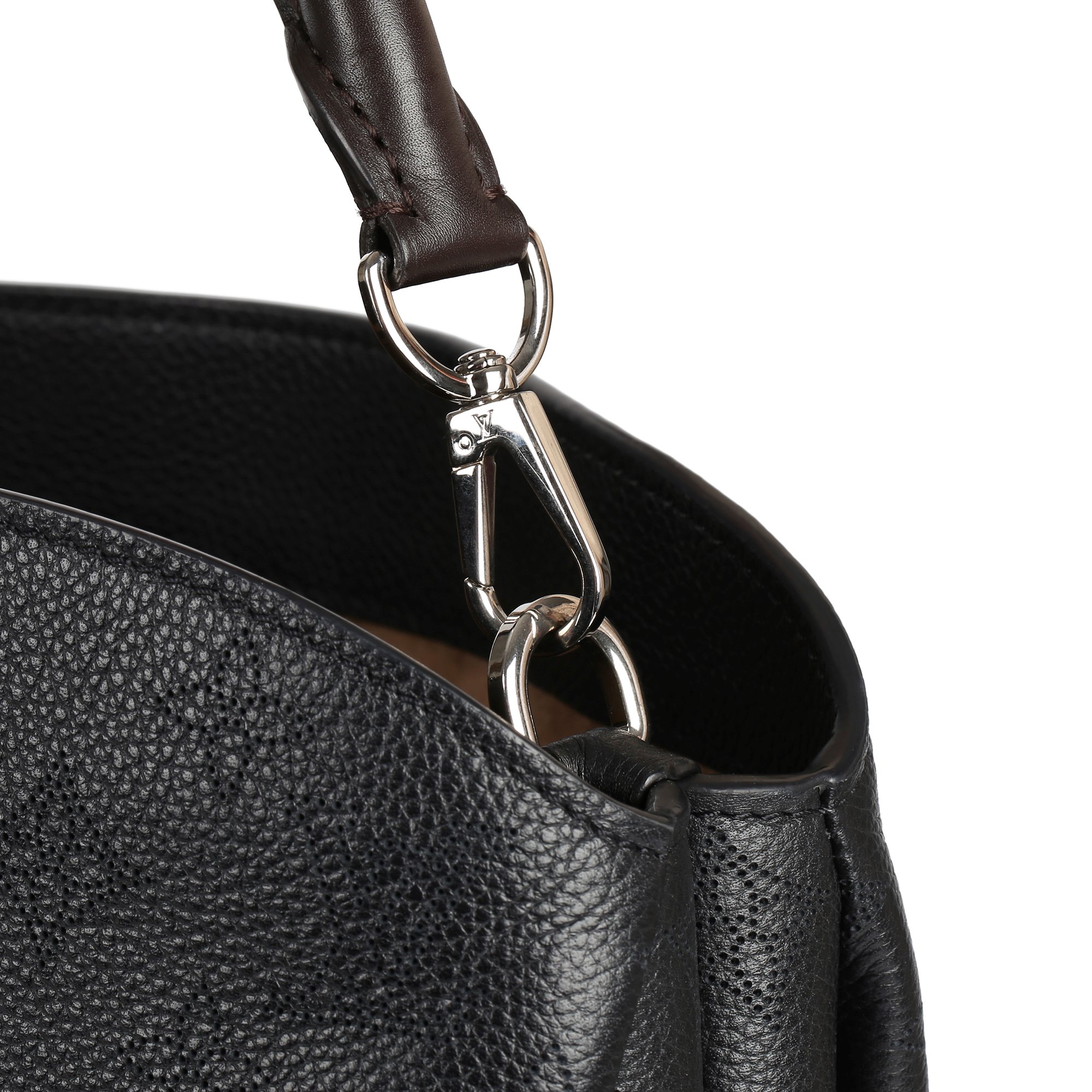 Louis Vuitton Black Monogram Mahina Leather & Brown Leather Babylone MM
