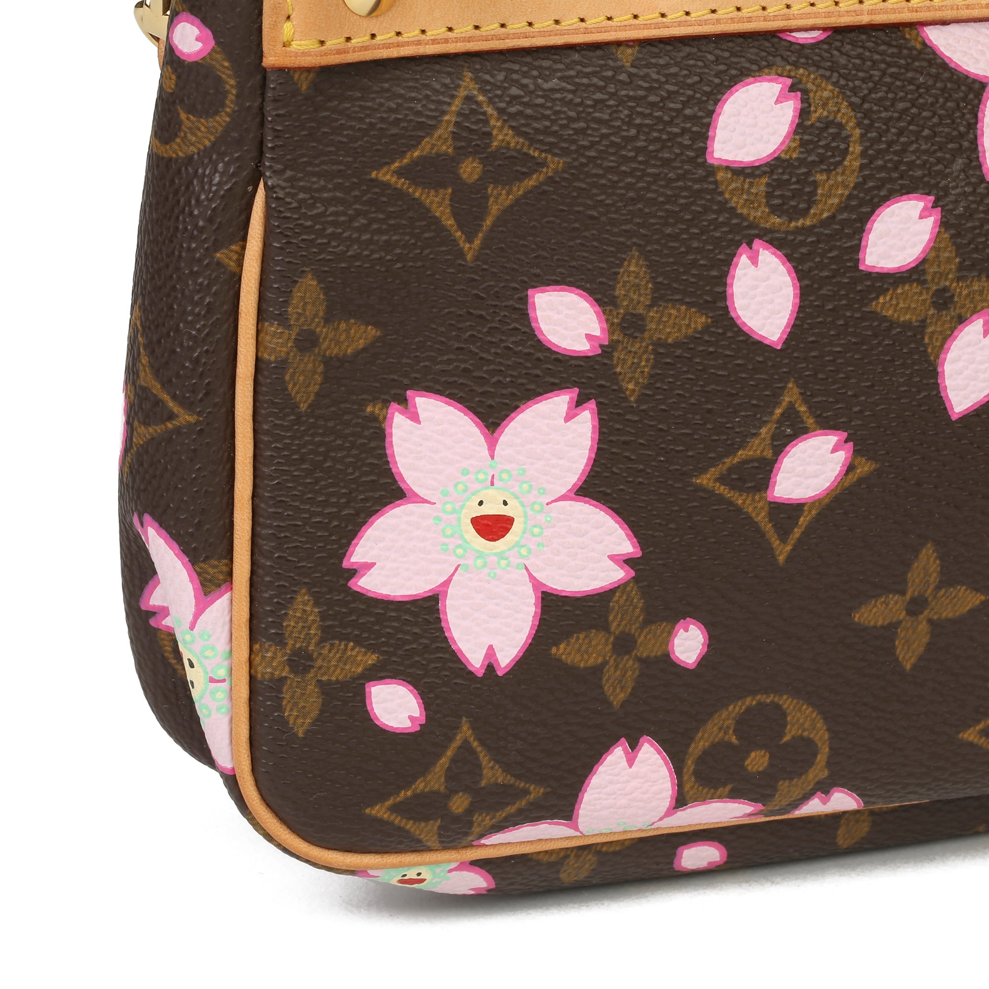 Louis Vuitton Brown Monogram Coated Canvas and Vachetta Pochette Accessoires  at 1stDibs