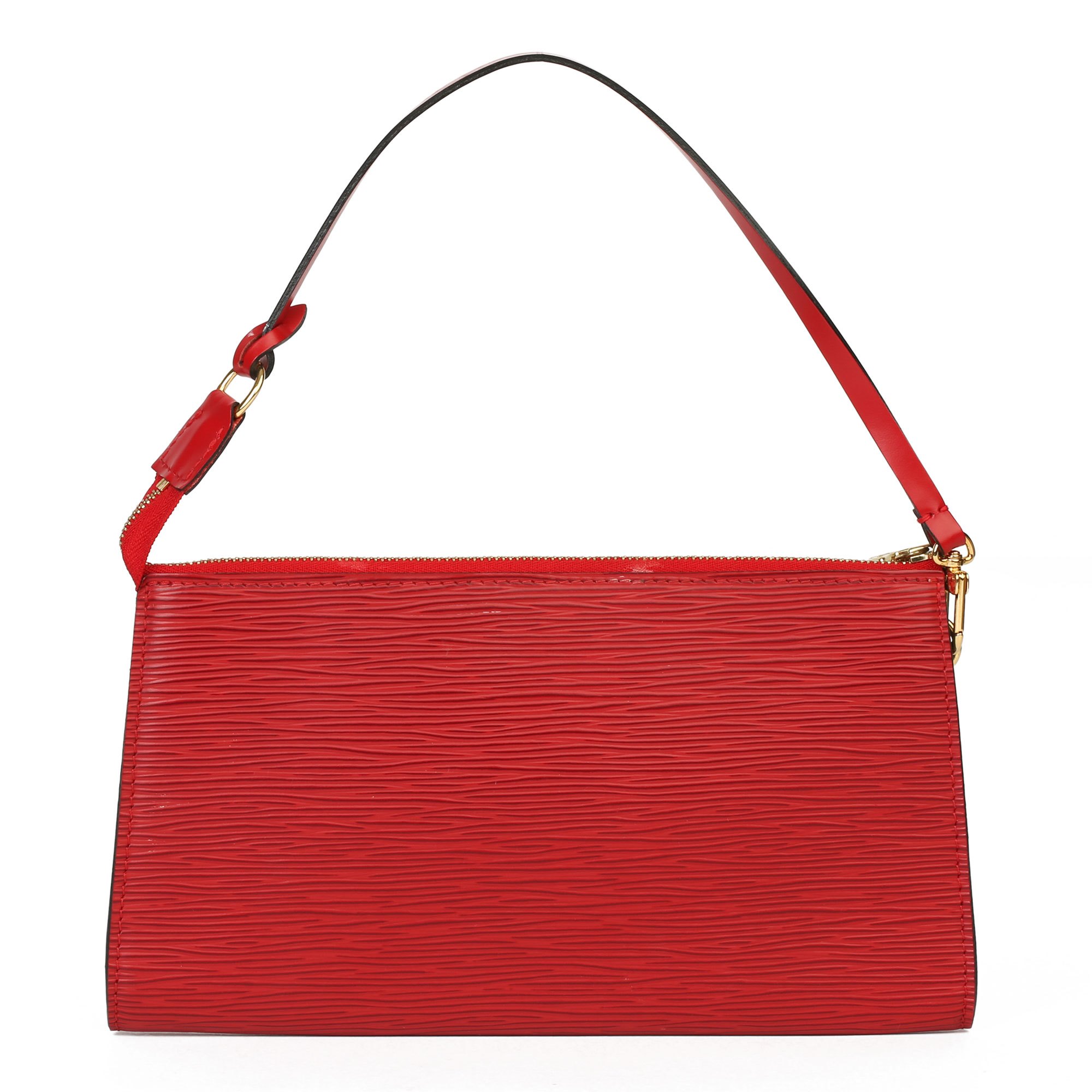 louis vuitton red epi leather pochette