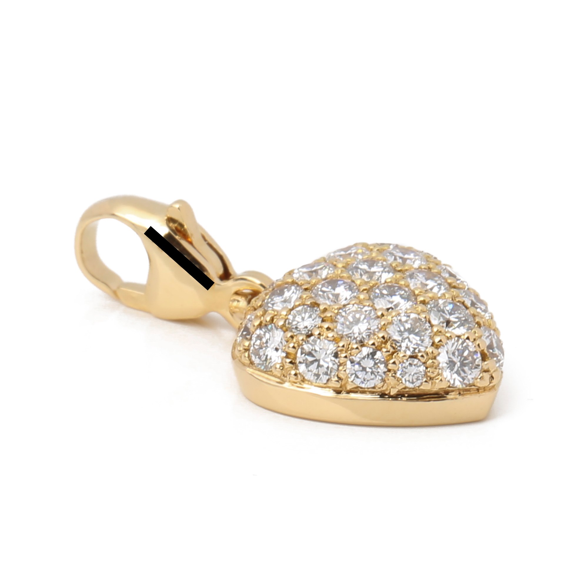 Cartier Pave Diamond Heart Charm Pendant