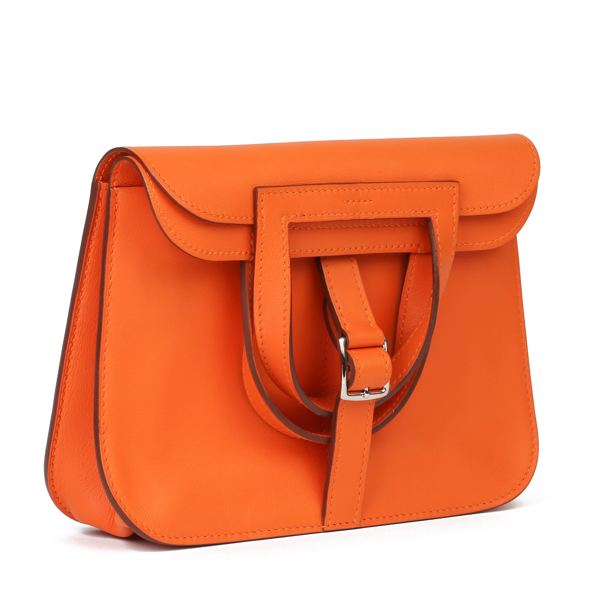 Hermès Orange H Swift Leather Halzan 22