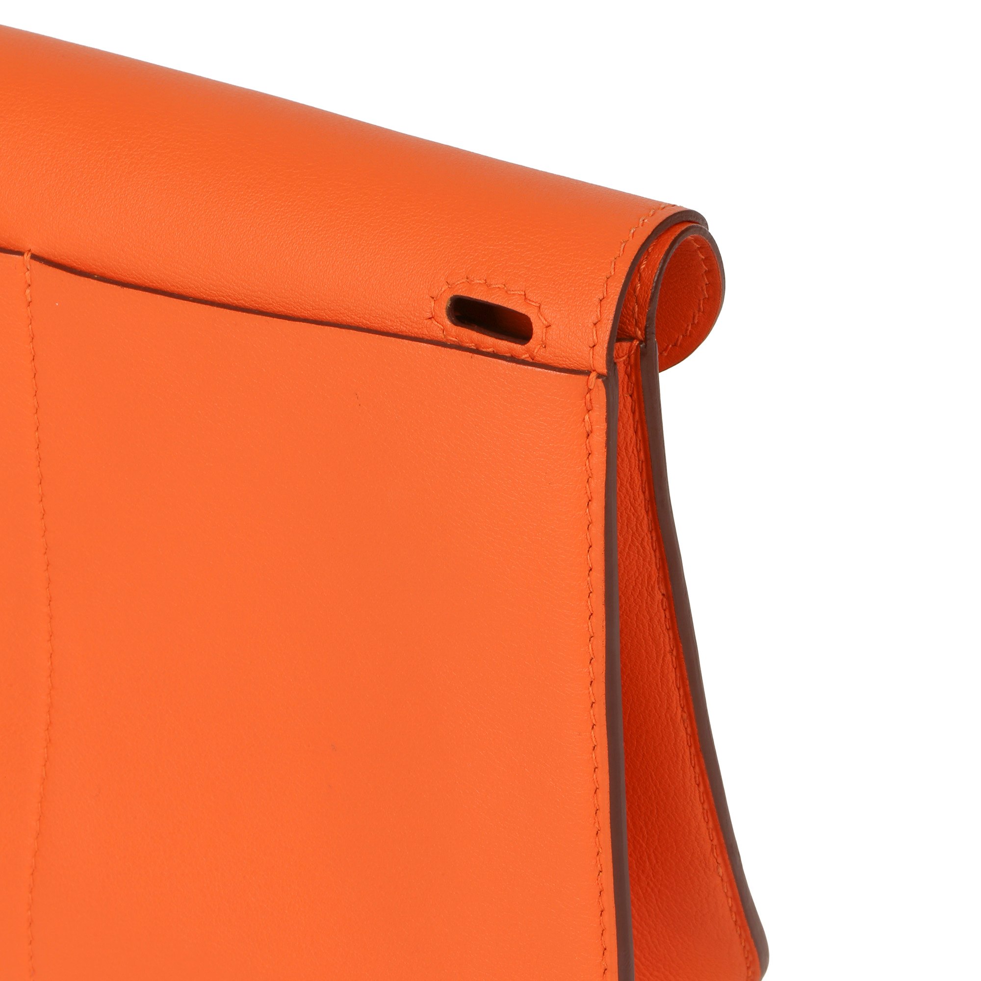 Hermès Orange H Swift Leather Halzan 22