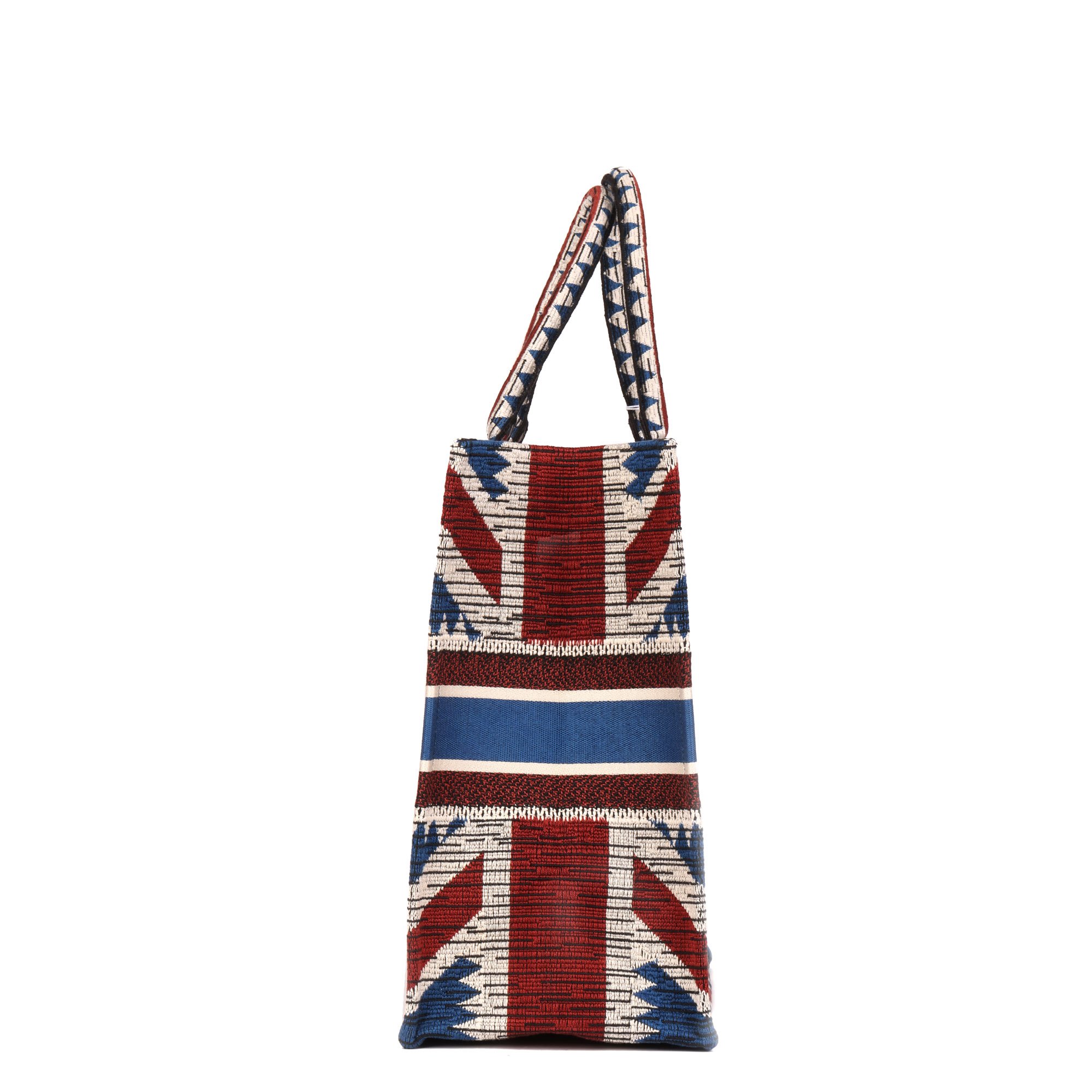 Christian Dior Red, White & Blue Canvas Union Jack Book Tote