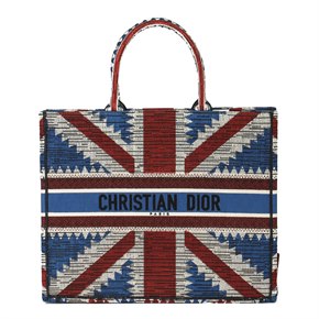 Christian Dior Red, White & Blue Canvas Union Jack Book Tote