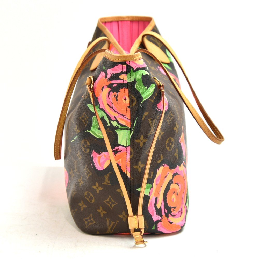 Louis Vuitton Stephen Sprouse Roses Brown Monogram Coated Canvas & Vachetta Leather Neverfull MM