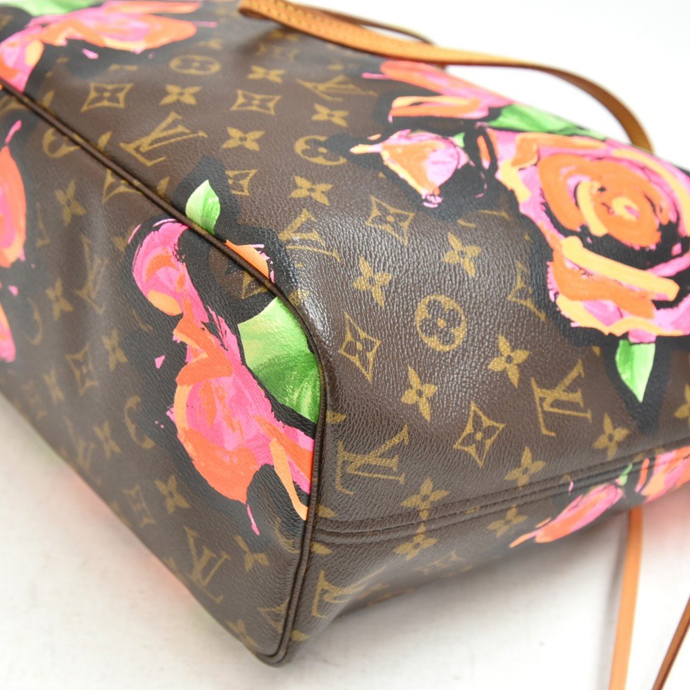 Louis Vuitton Stephen Sprouse Roses Brown Monogram Coated Canvas & Vachetta Leather Neverfull MM