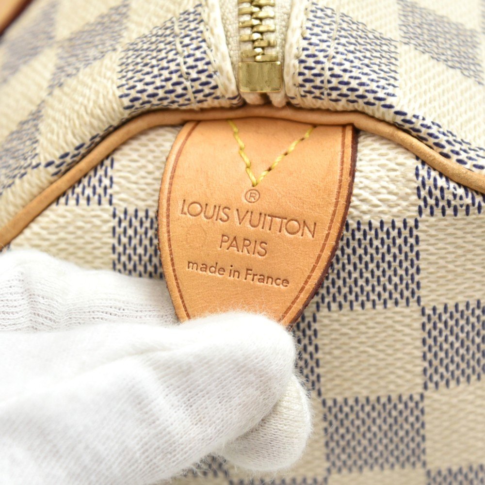 Louis Vuitton Damier Azur Coated Canvas & Vachetta Leather Speedy 25