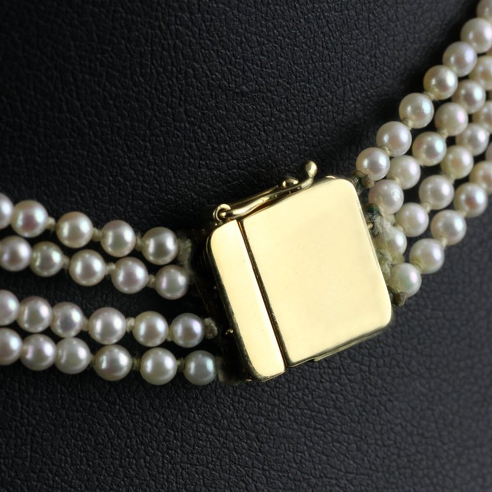 Kutchinsky 18k Yellow Gold Pearl & Diamond Necklace