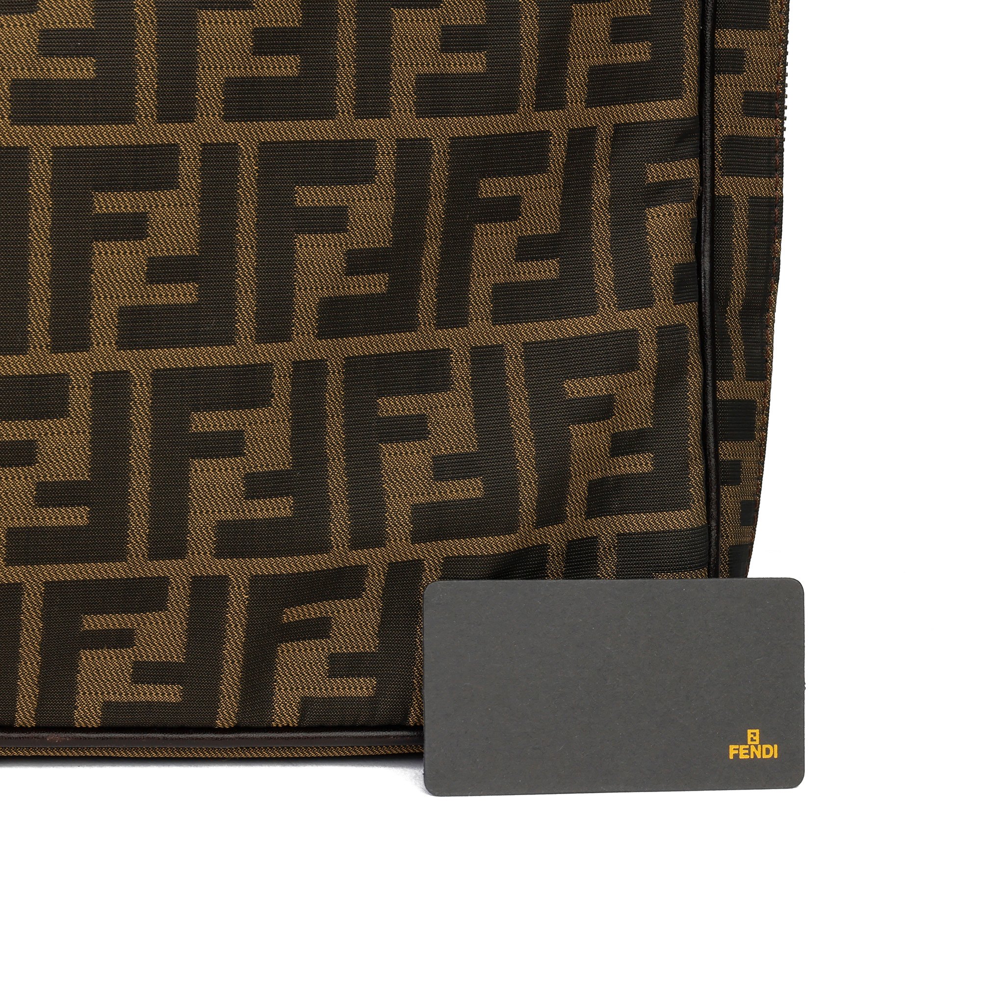 Fendi Brown Zucca Canvas and Calfskin Leather Briefcase