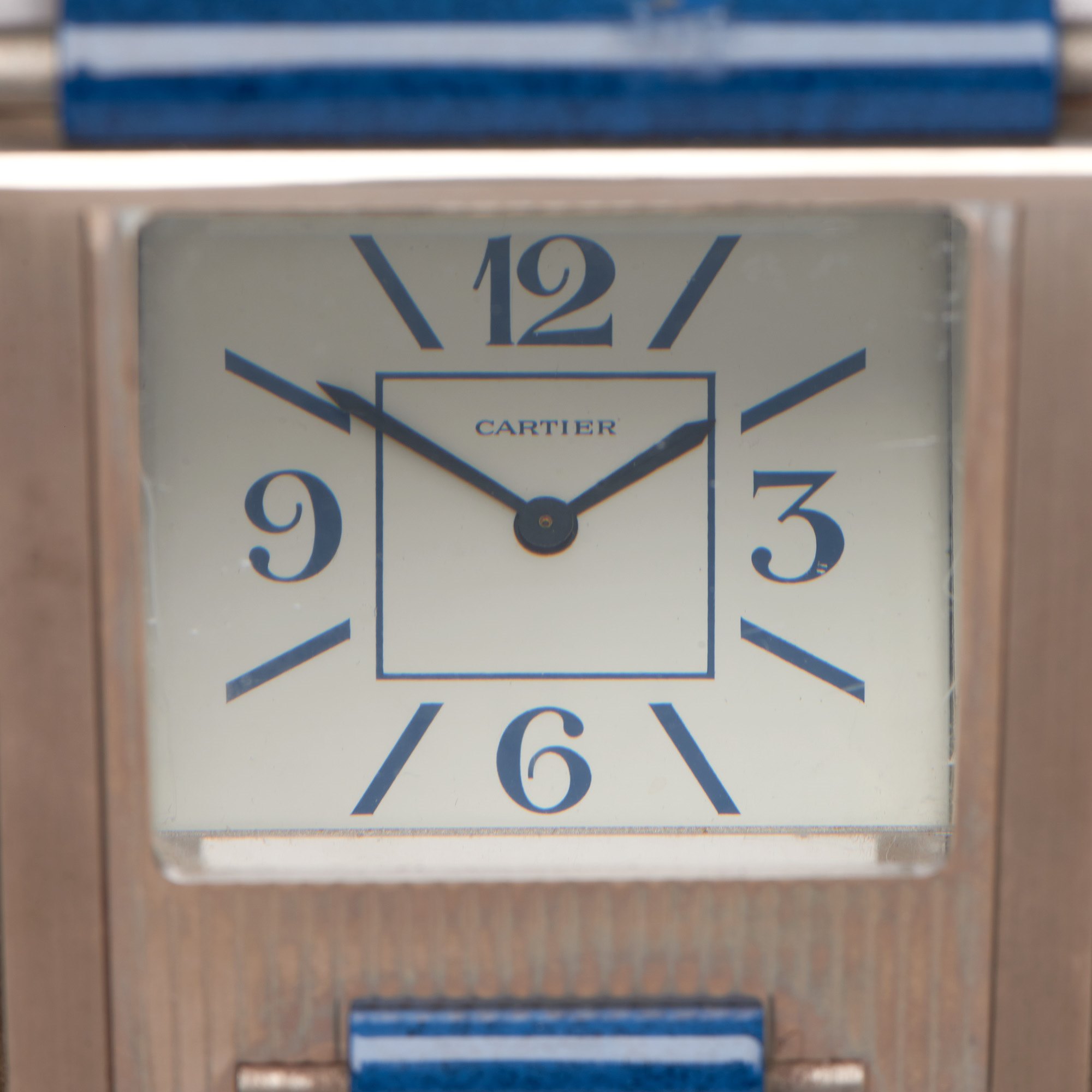 Cartier Travel Desk Clock Cartier Paris 'Mystery' Silver Plated Double Desk Clock 9118