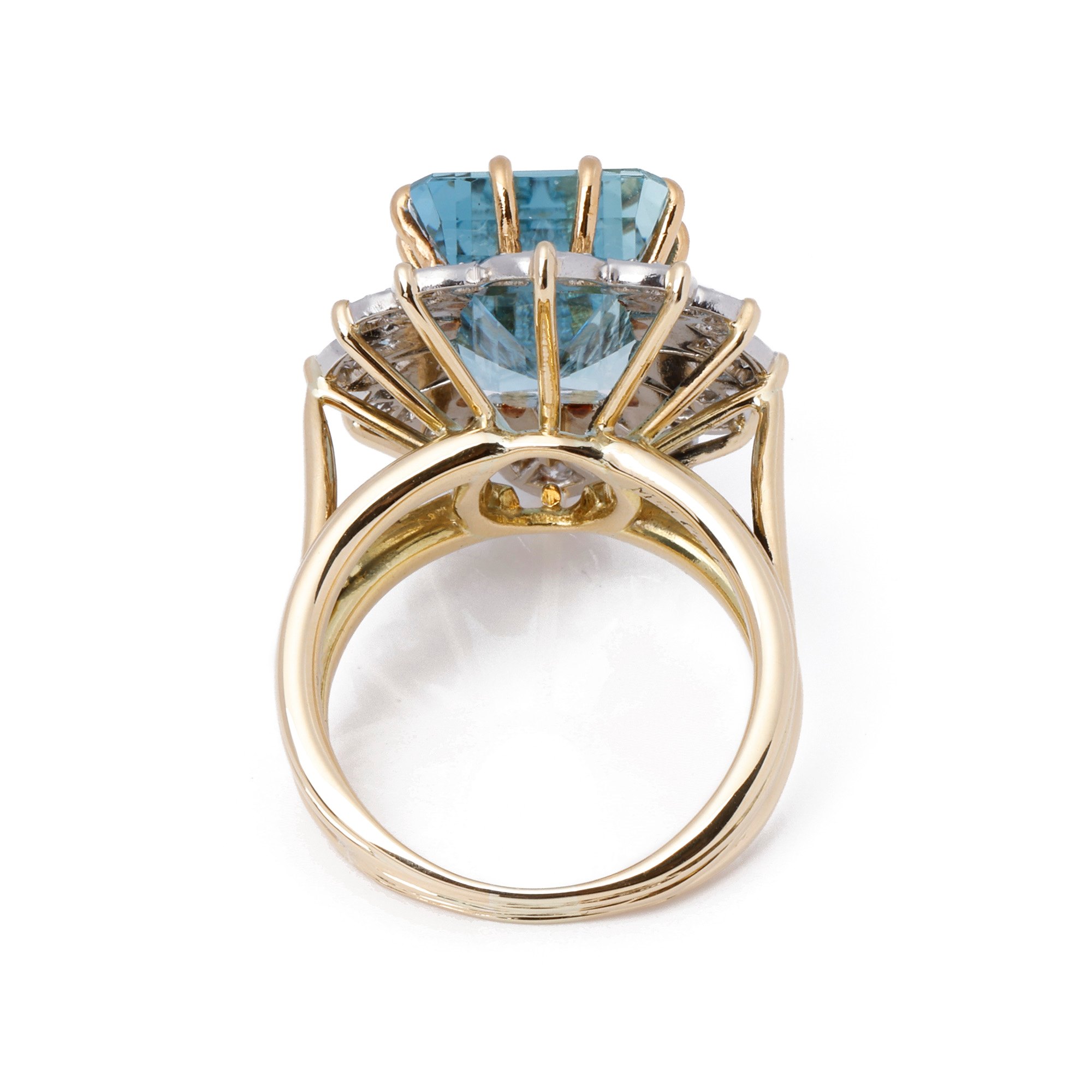 Cartier Monture Vintage Aquamarine & Diamond Ring