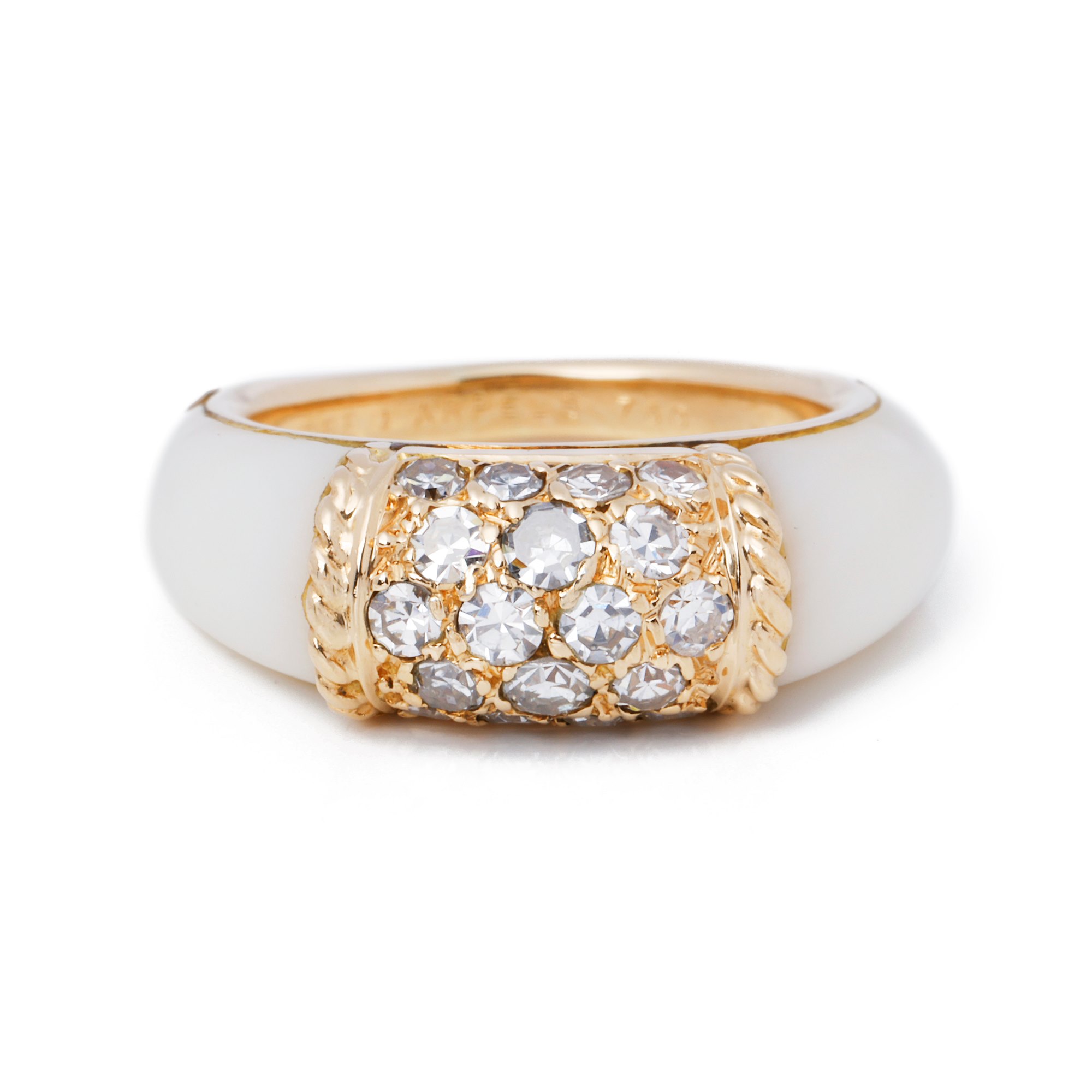 Van Cleef & Arpels 18ct Gold White Coral and Diamond Phillipine Ring