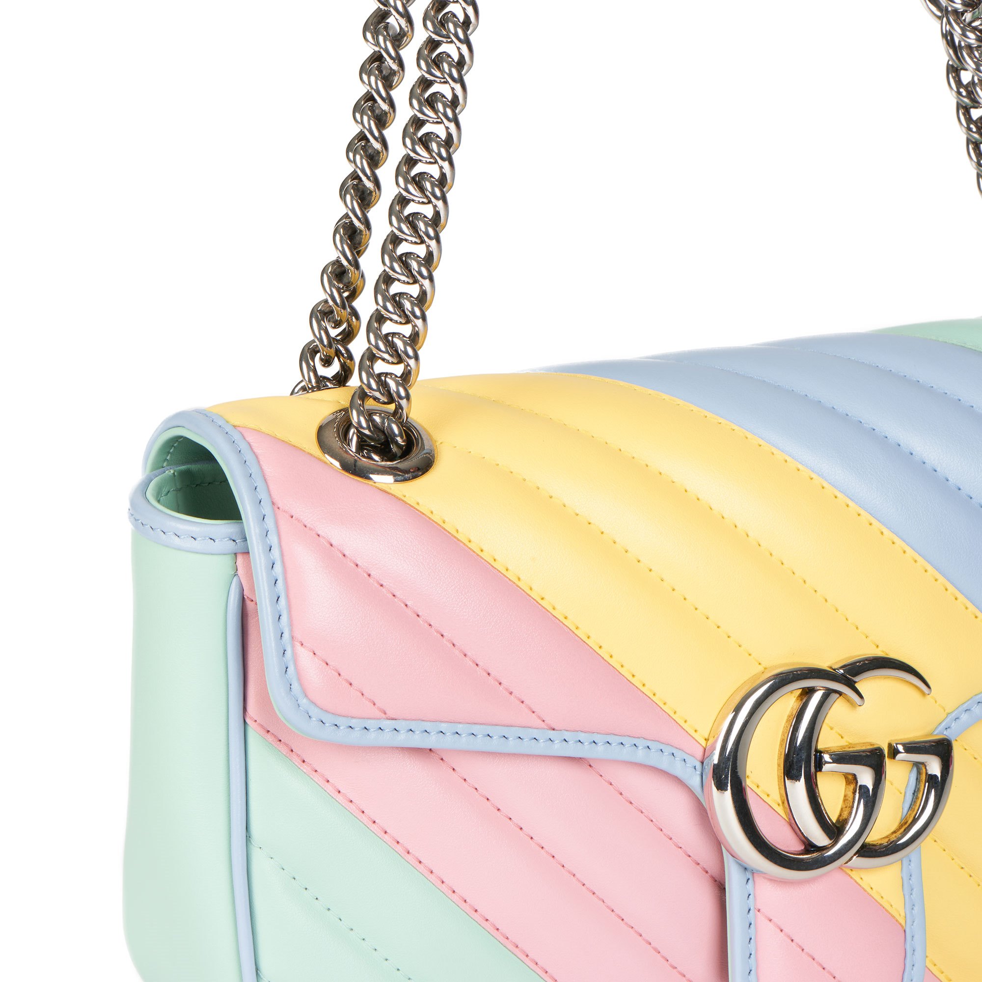 pink yellow blue gucci bag