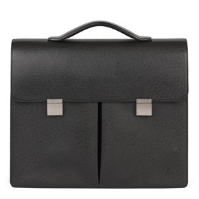 Louis Vuitton Black Taiga Leather Vintage Tobol Briefcase
