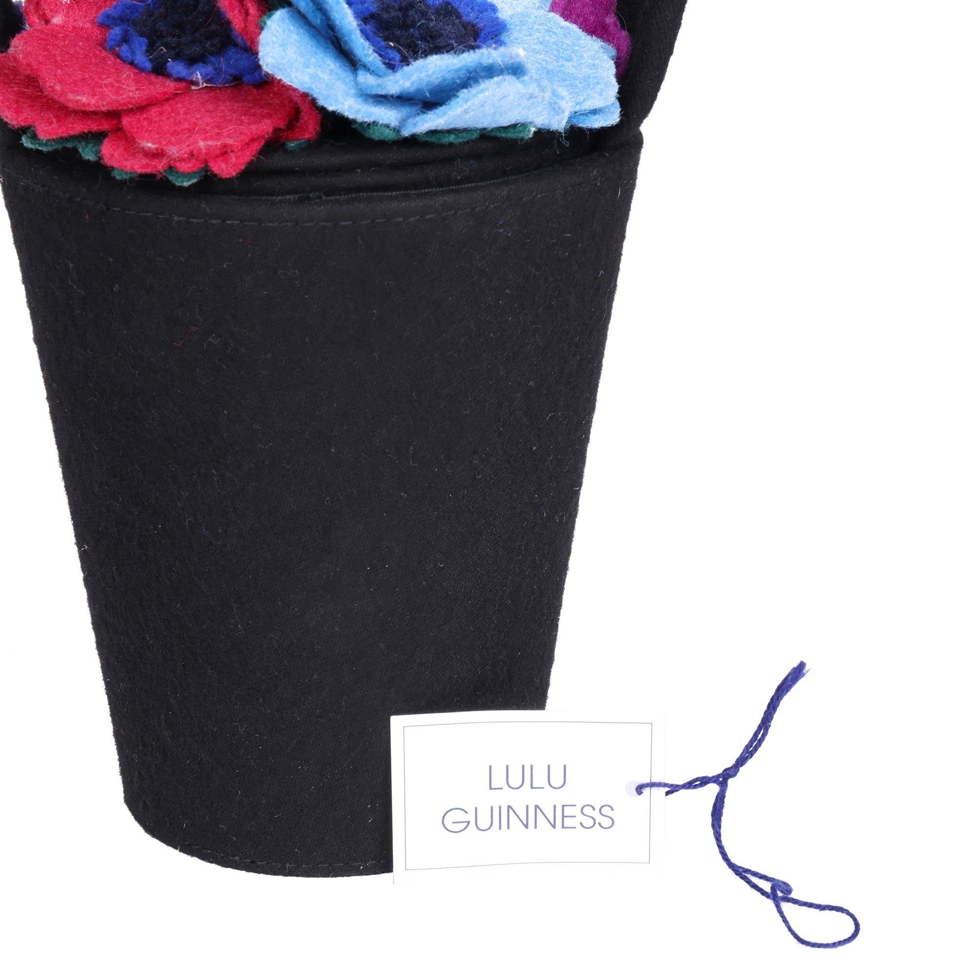 Lulu Guinness Black, Pink, Purple, Blue, Green & Red Felt Vintage Baby Florist Pot Bag