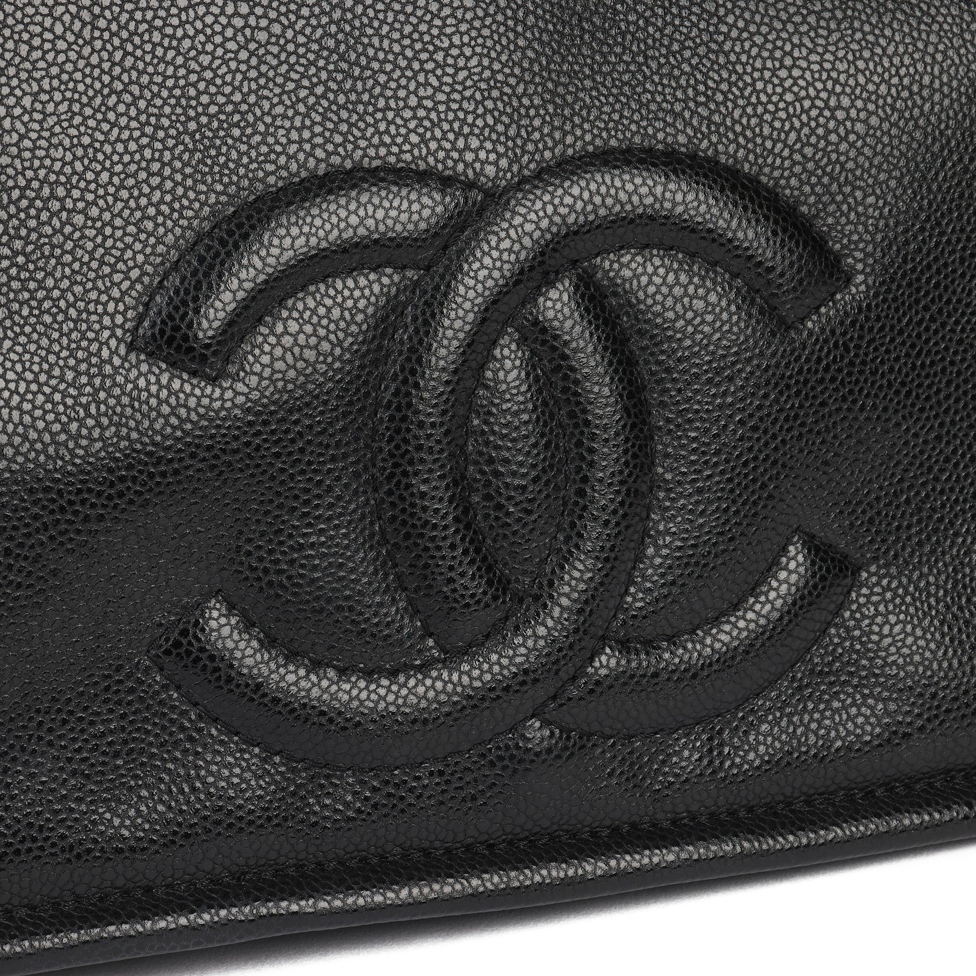 Chanel Black Quilted Caviar Leather Timeless Single Flap Bag