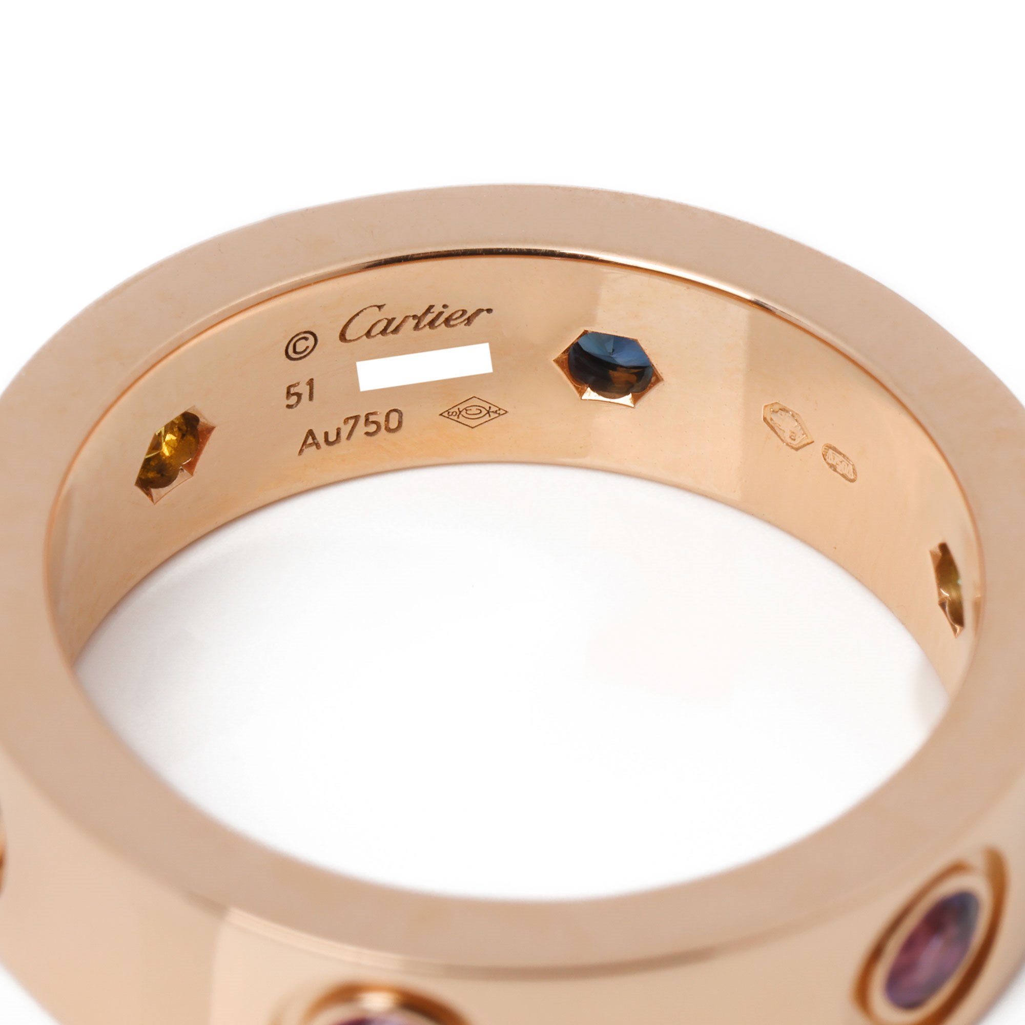 Cartier Love Ring, Sapphires, Garnets, Amethyst