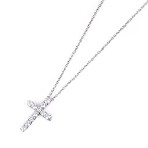 Tiffany & Co. Platinum Diamond Small Cross pendant