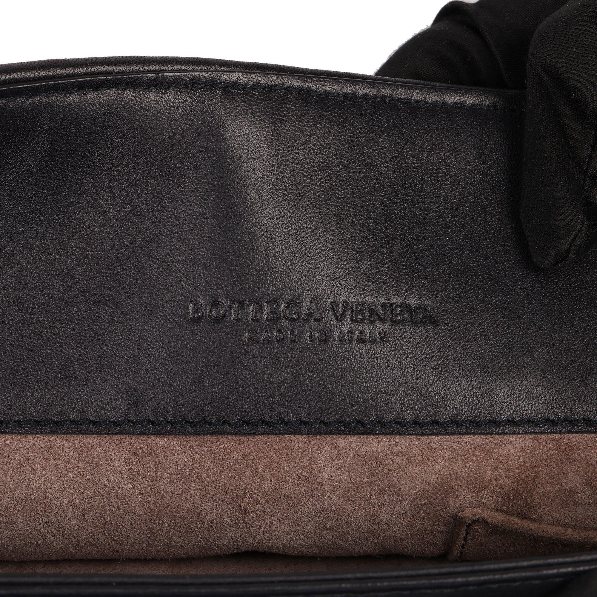 Bottega Veneta Navy Woven Calfskin Leather Olimpia