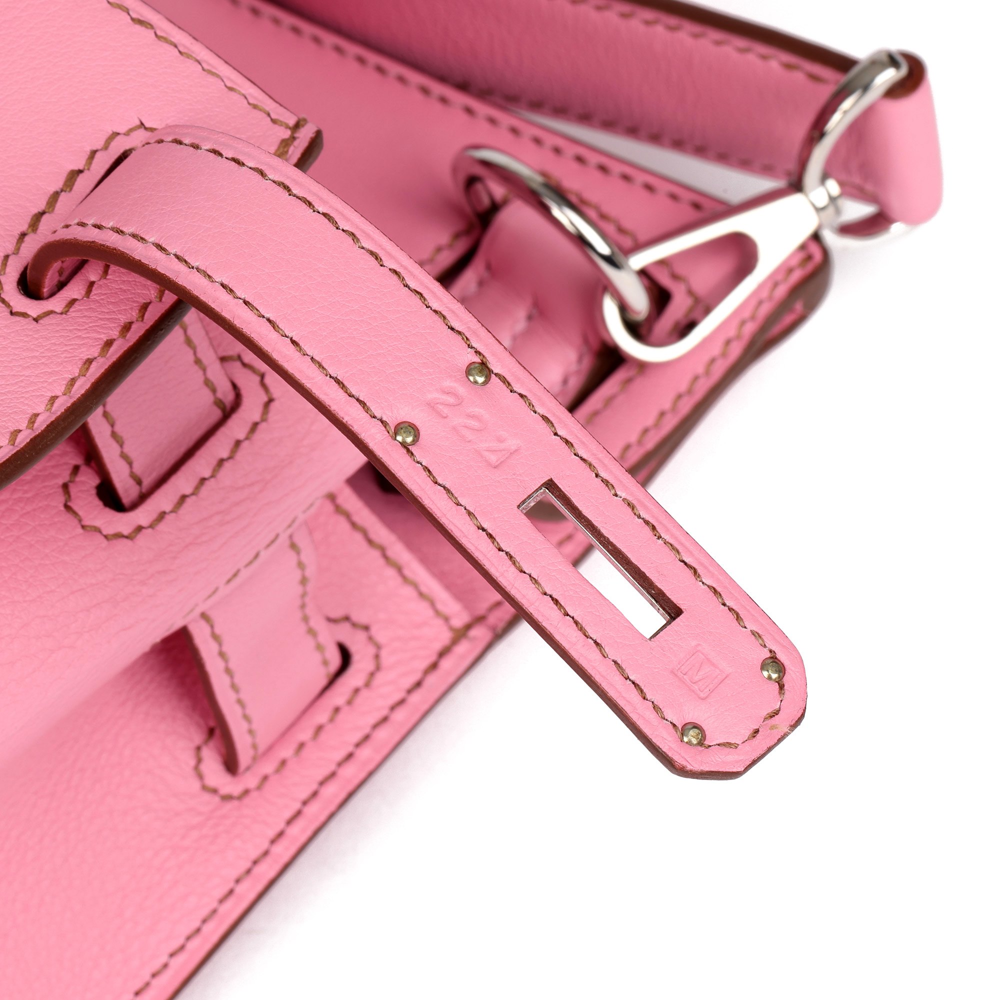Hermès Bubblegum 5P Pink Swift Leather Jypsiere 28