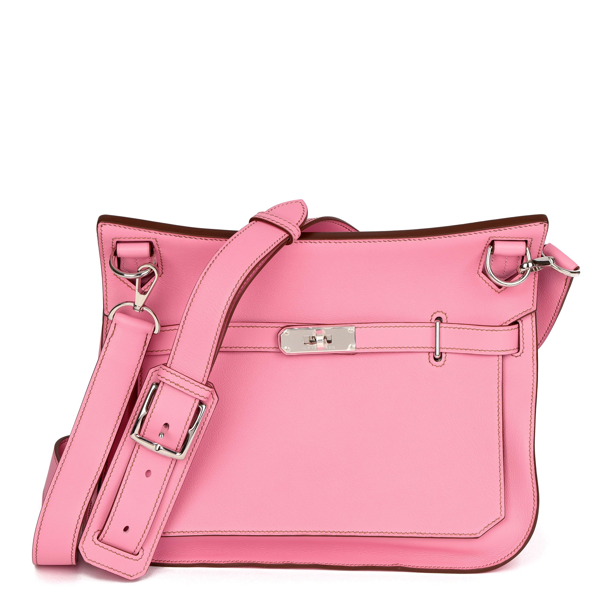 Hermès Bubblegum 5P Pink Swift Leather Jypsiere 28