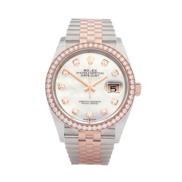 Rolex Datejust 36 Mother Of Pearl Diamond Dot 18K Rose Gold & Stainless Steel - 126281RBR