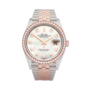 Rolex Datejust 36 Mother Of Pearl Dial Diamond Set 18K Rose Gold & Stainless Steel - 126281RBR