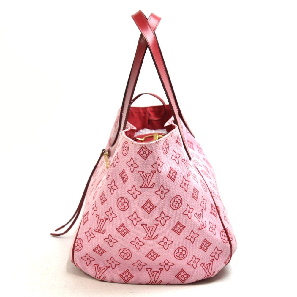 Louis Vuitton Rose Red Monogram Canvas Cabas Ipanema PM Beach Bag